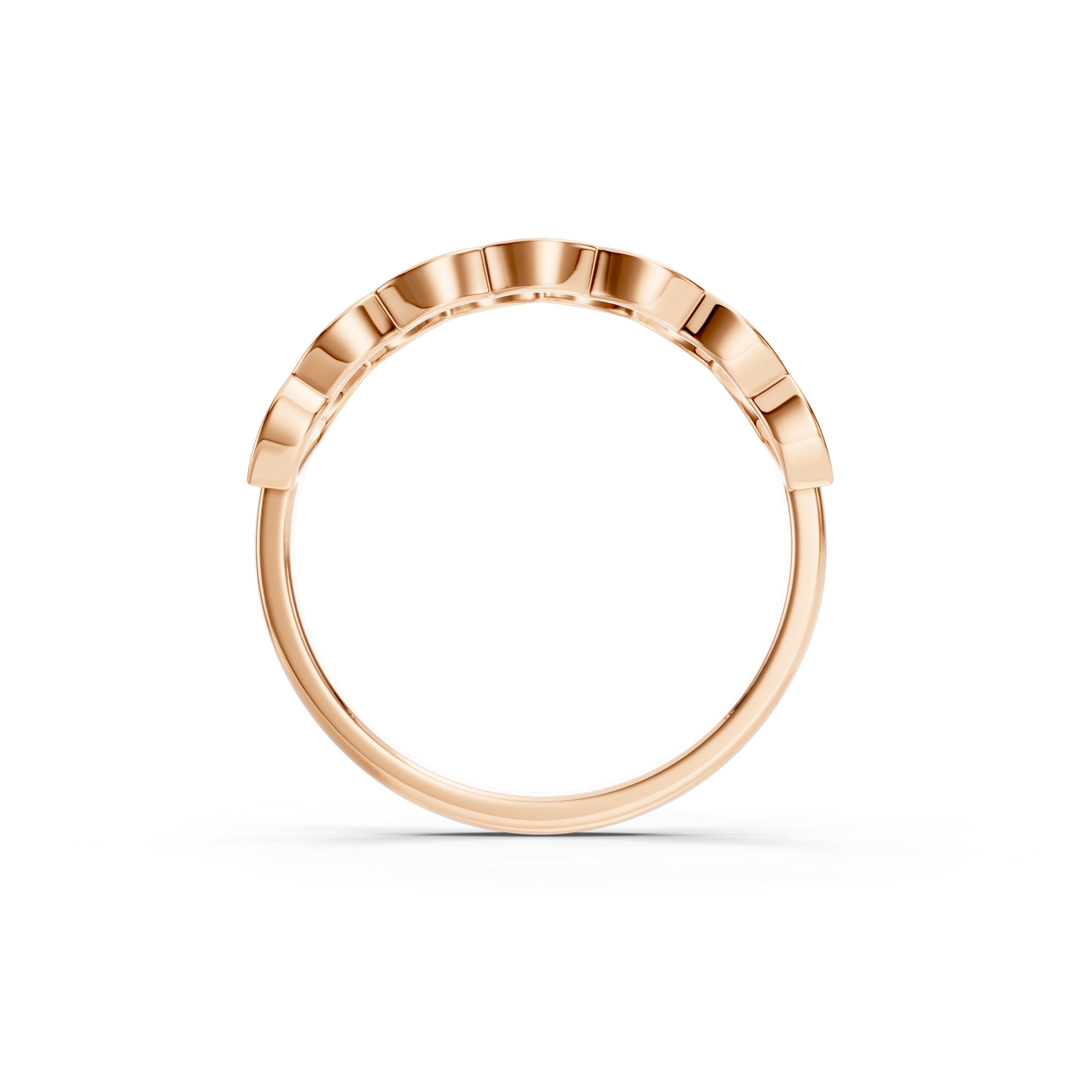 14K Round Cut Lab Grown Diamond Wedding Geometric Gold Eternity Ring