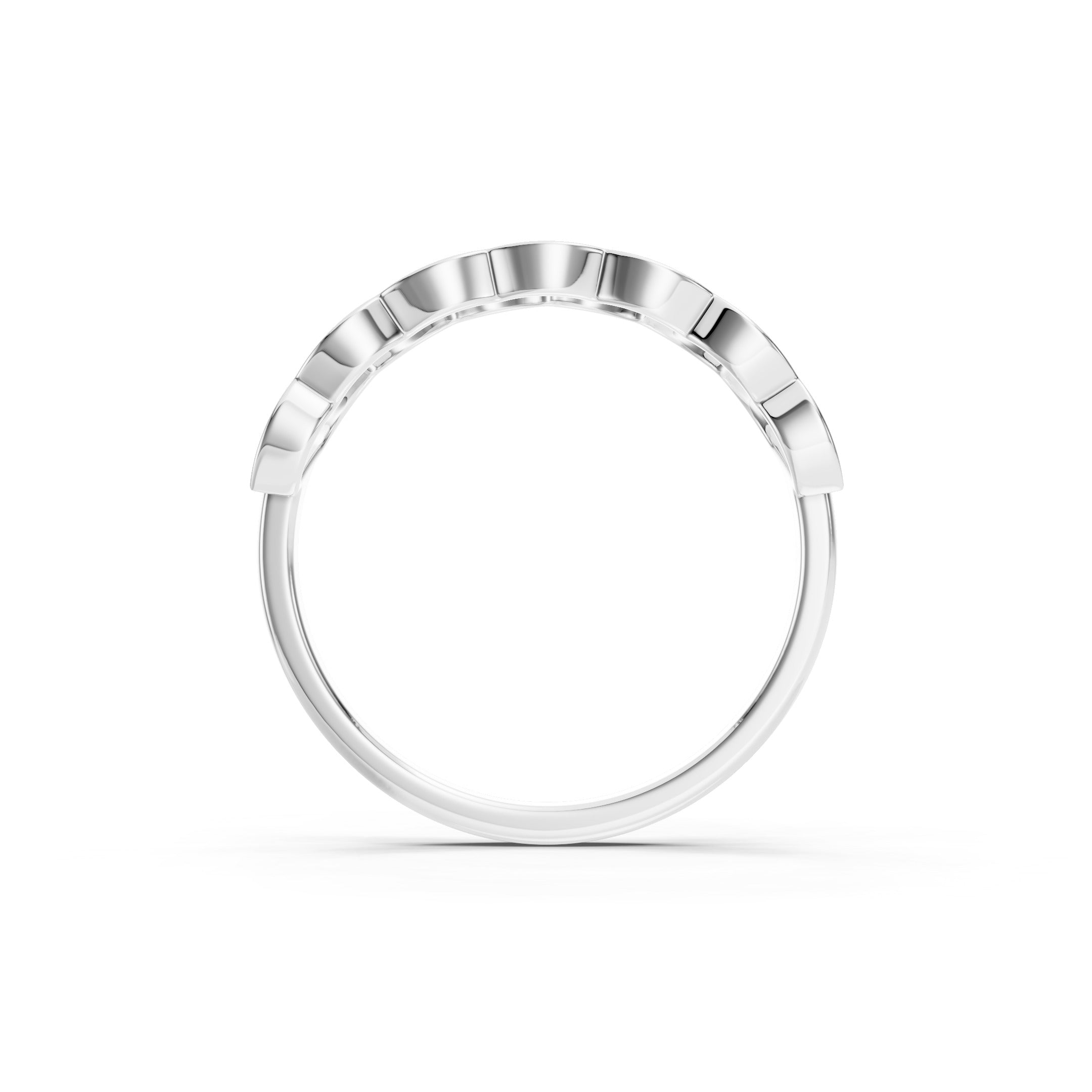 14K Round Cut Lab Grown Diamond Wedding Geometric Gold Eternity Ring