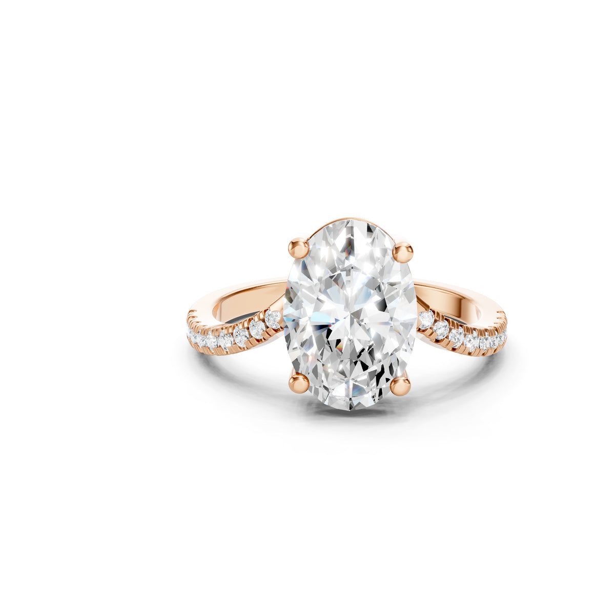 1.50 CT Marquise Lab Grown Diamond Bypass Engagement Ring, Rose Gold Split Shank Pave Wedding Ring, 14K Gold Bridal Jewelry