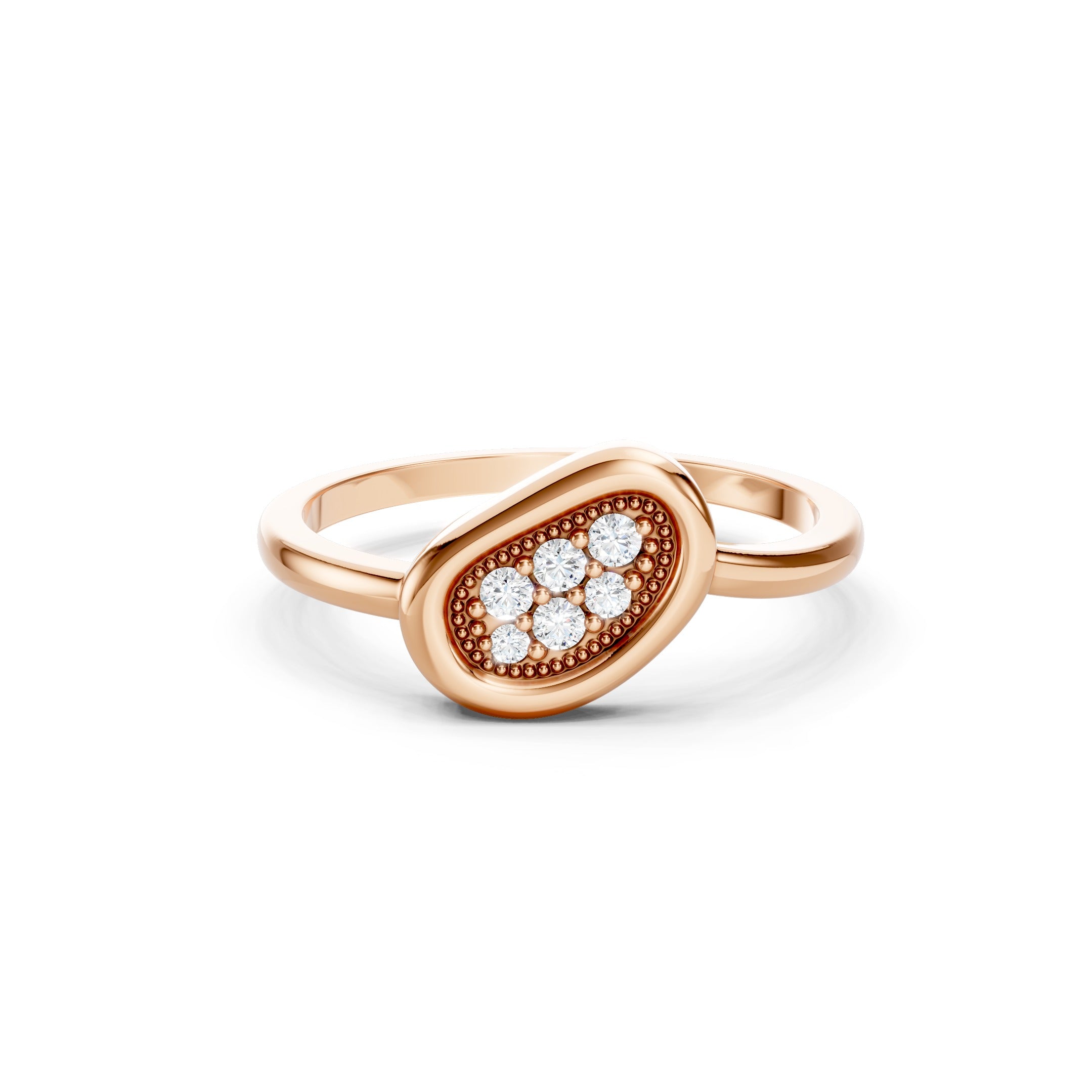 Oval Cluster statement Diamond Ring in 10K 14K 18K  Minimalist Vintage Diamond Ring
