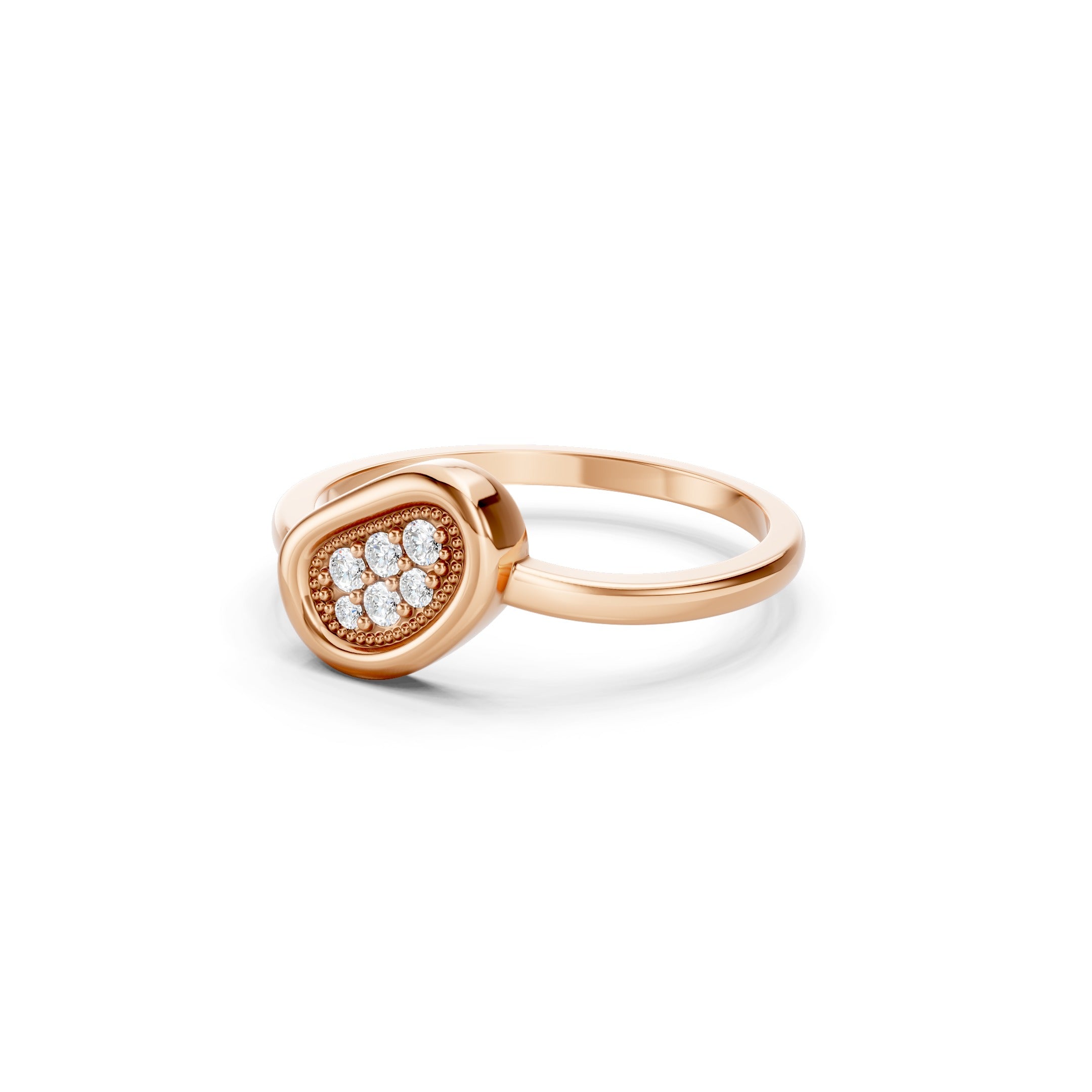 Oval Cluster statement Diamond Ring in 10K 14K 18K  Minimalist Vintage Diamond Ring