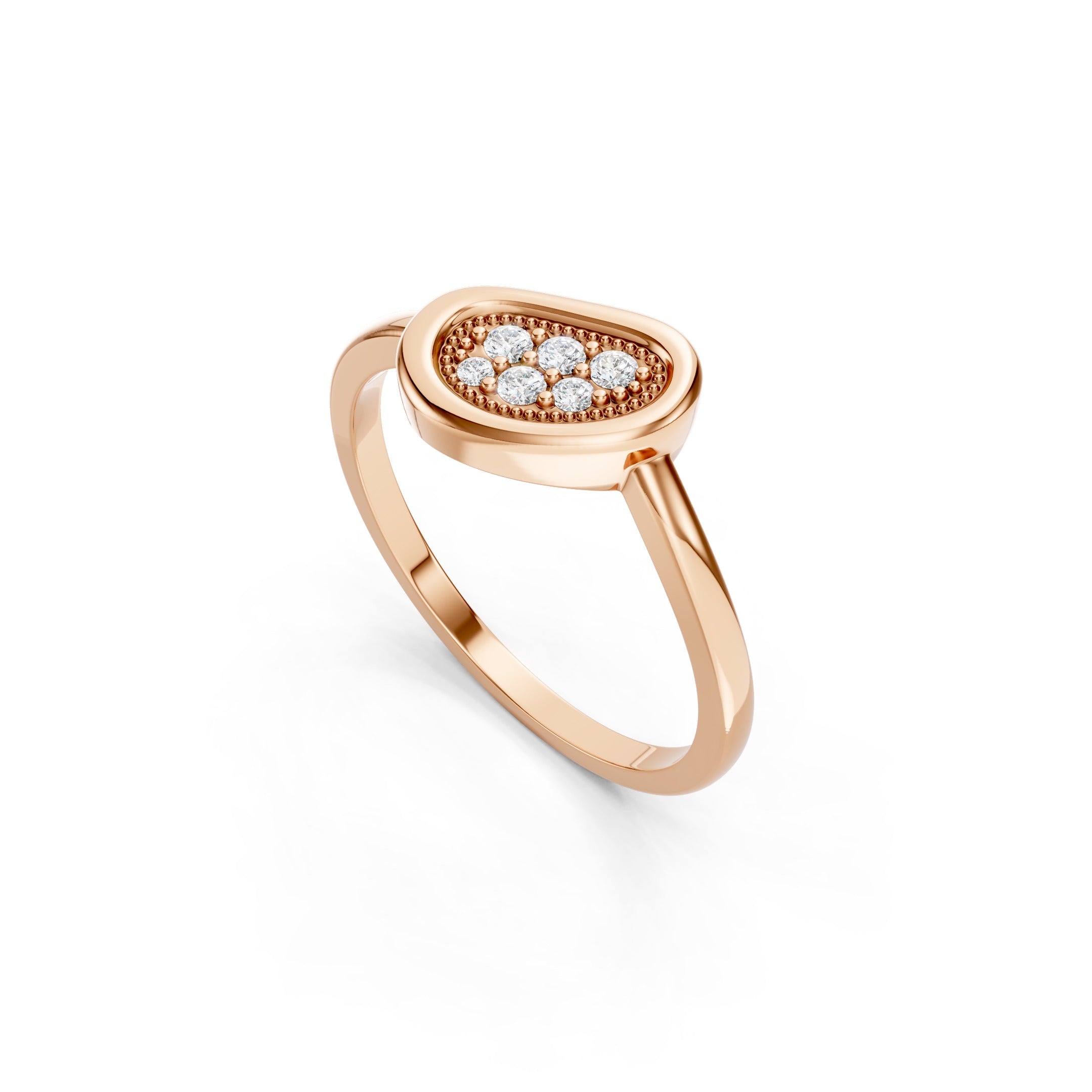 Oval Cluster statement Diamond Ring in 10K 14K 18K  Minimalist Vintage Diamond Ring