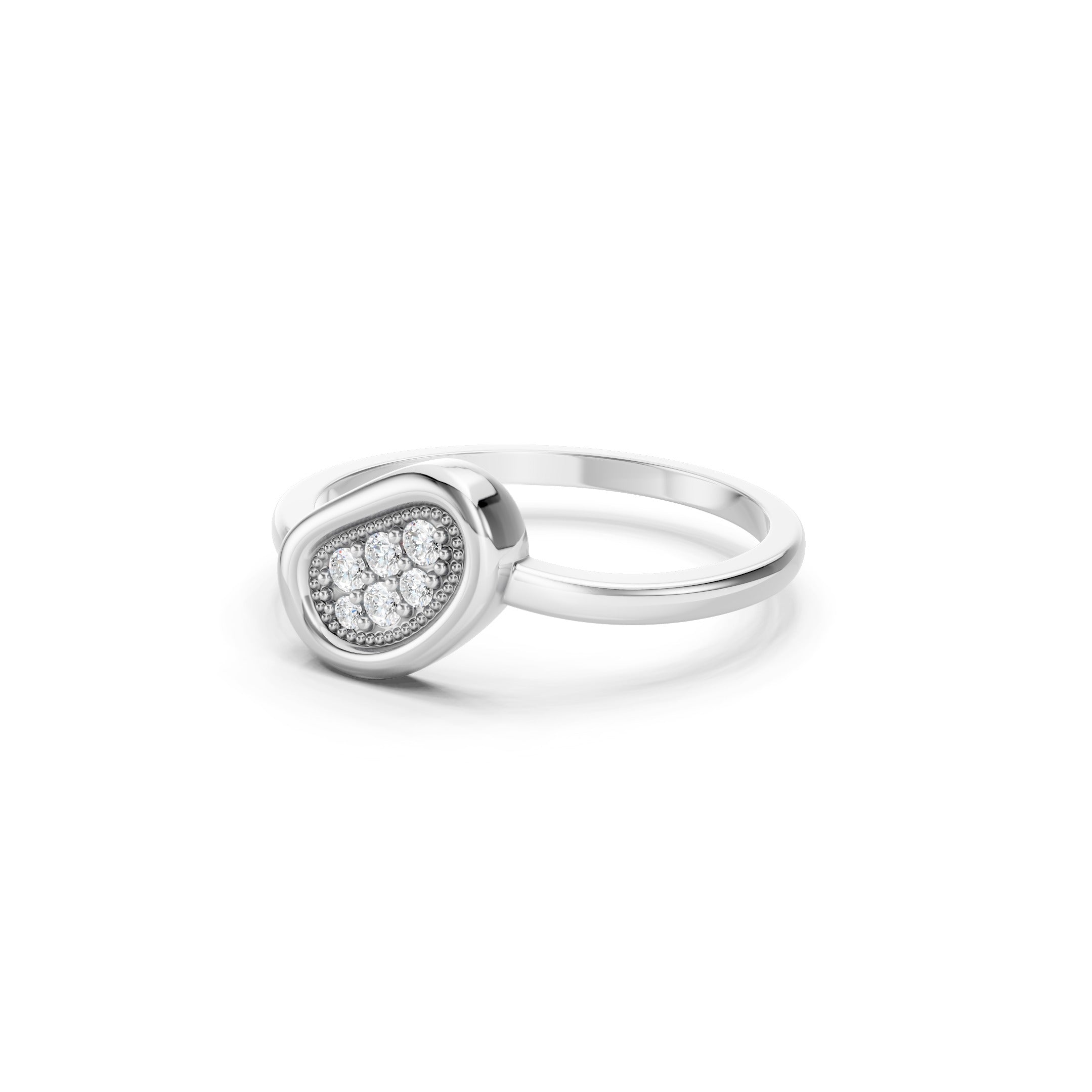 Oval Cluster statement Diamond Ring in 10K 14K 18K  Minimalist Vintage Diamond Ring