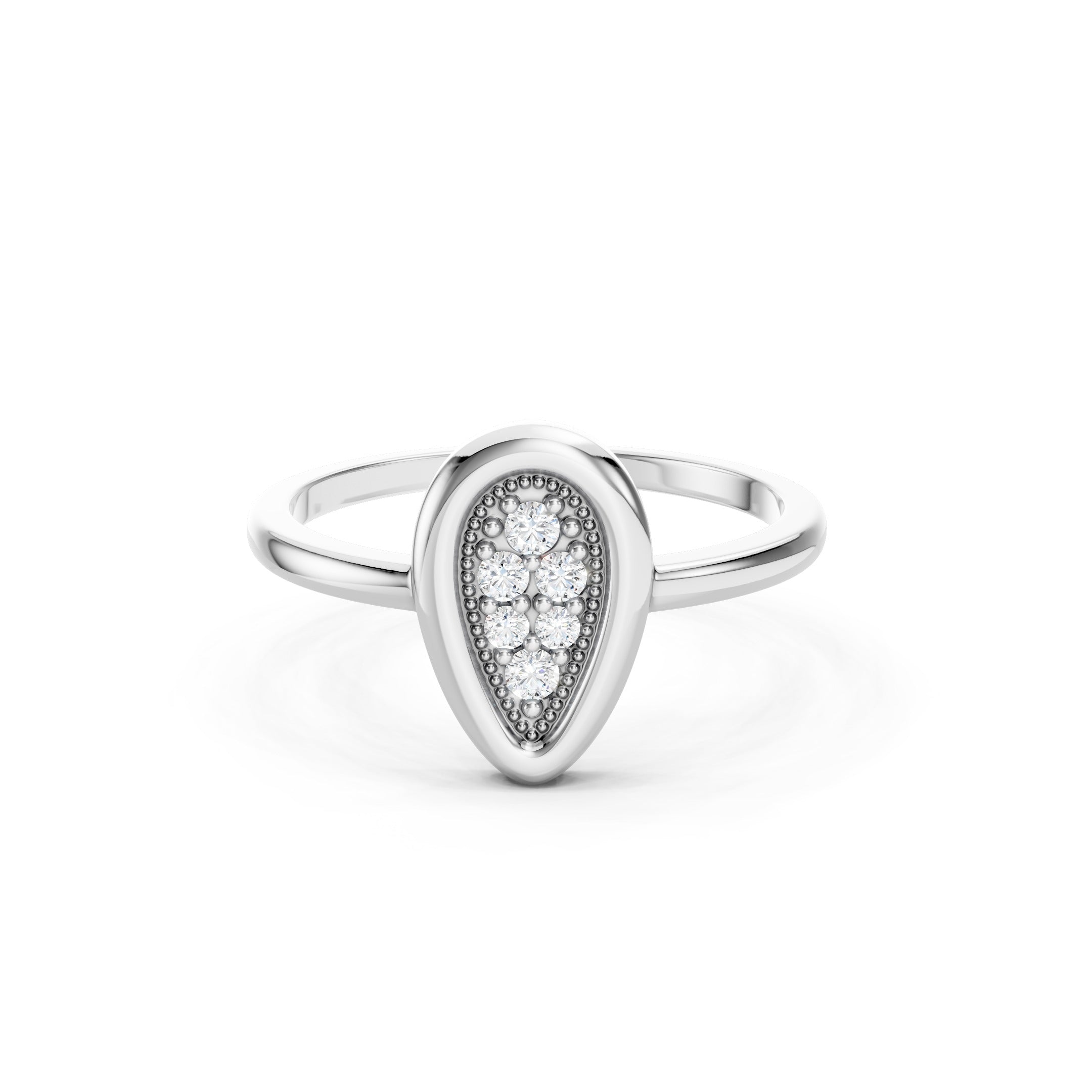 14K Oval Cluster Minimalist Diamond Ring, Dainty Vintage Inspired Gold Ring