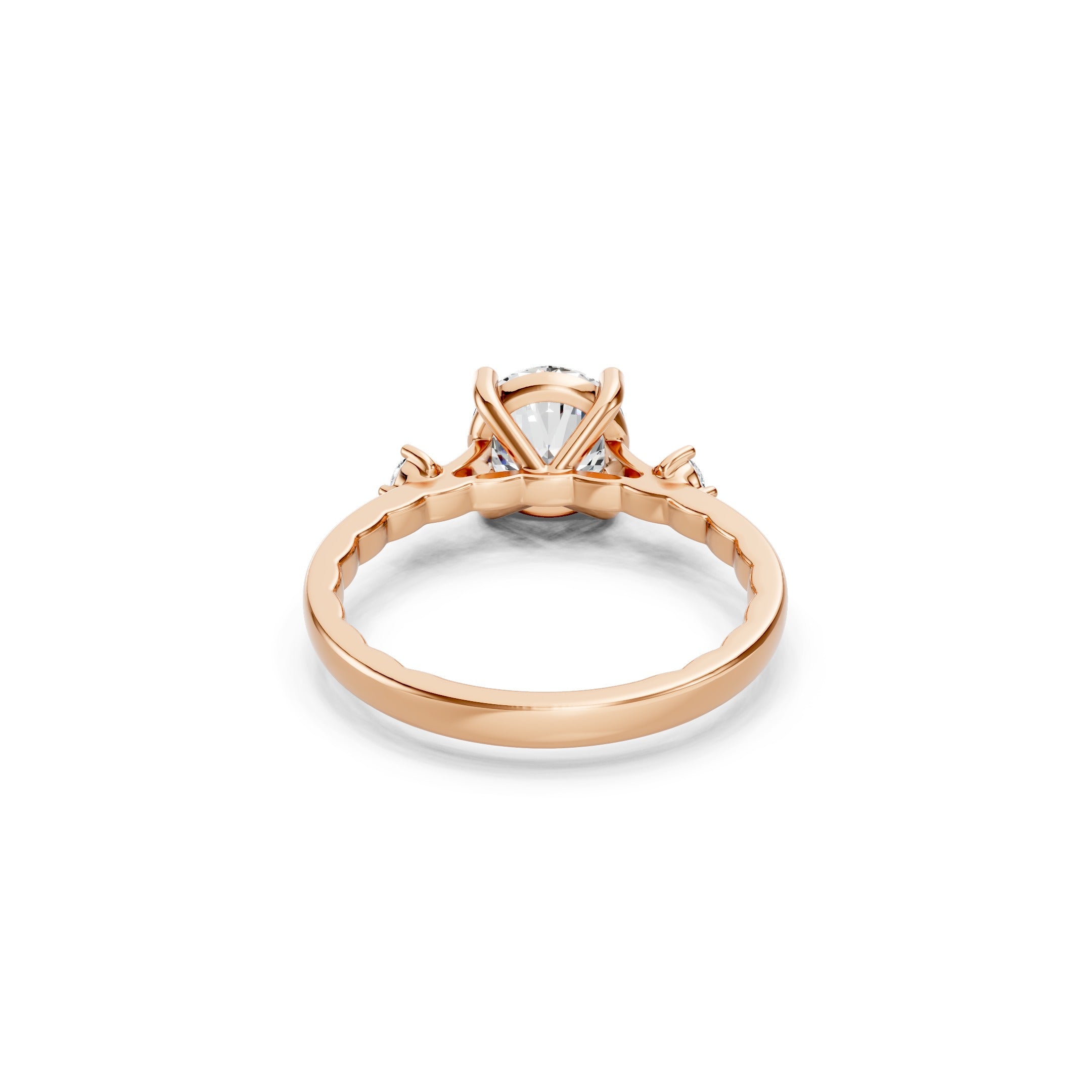 1.60 CT  Solitaire Engagement Ring in 10K 14K 18K Three Stone Bridal Ring