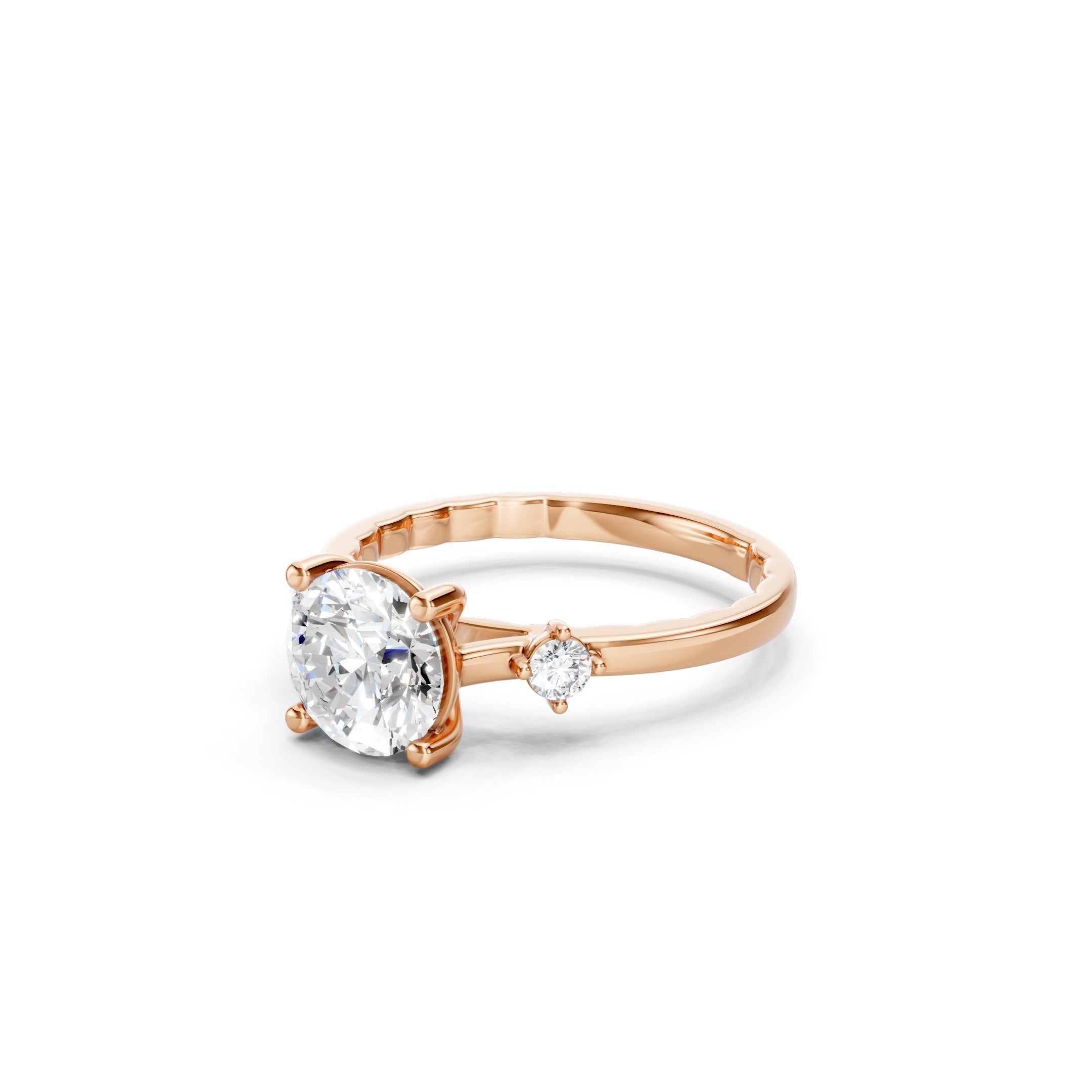1.60 CT  Solitaire Engagement Ring in 10K 14K 18K Three Stone Bridal Ring