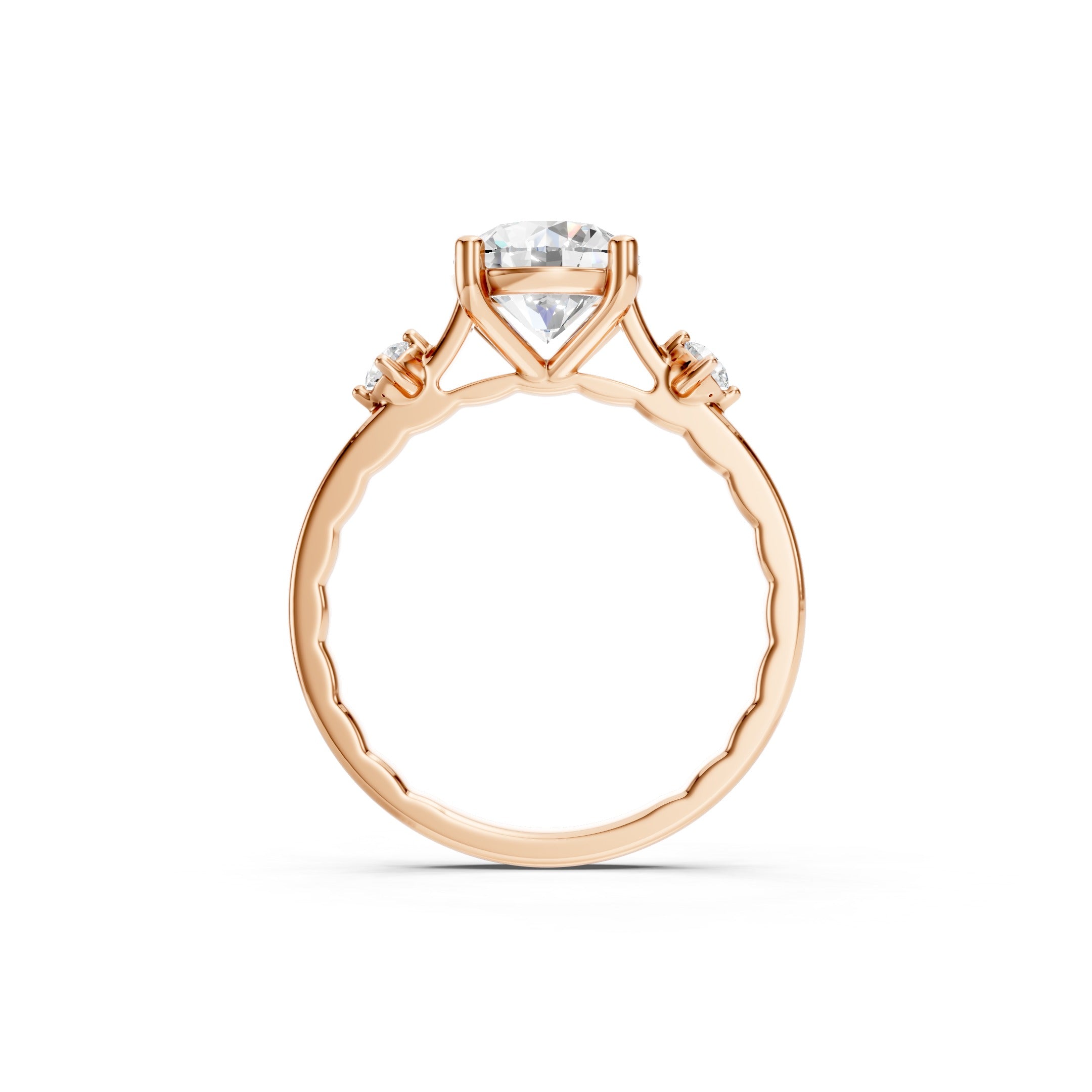 1.60 CT  Solitaire Engagement Ring in 10K 14K 18K Three Stone Bridal Ring