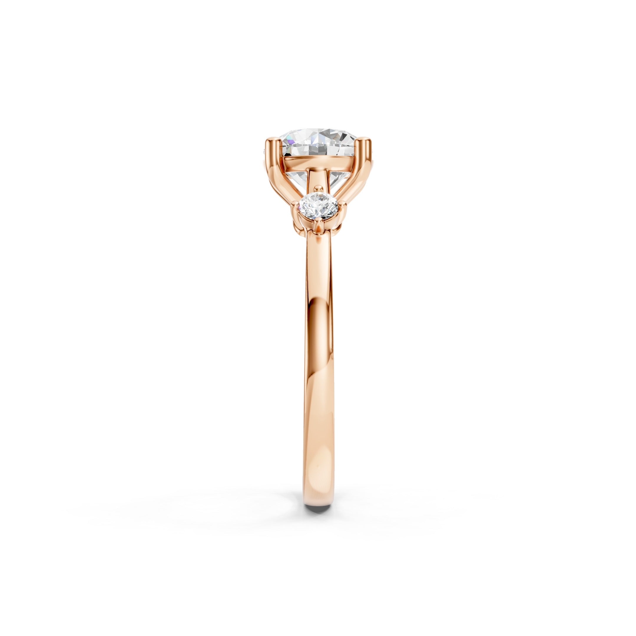 1.60 CT  Solitaire Engagement Ring in 10K 14K 18K Three Stone Bridal Ring