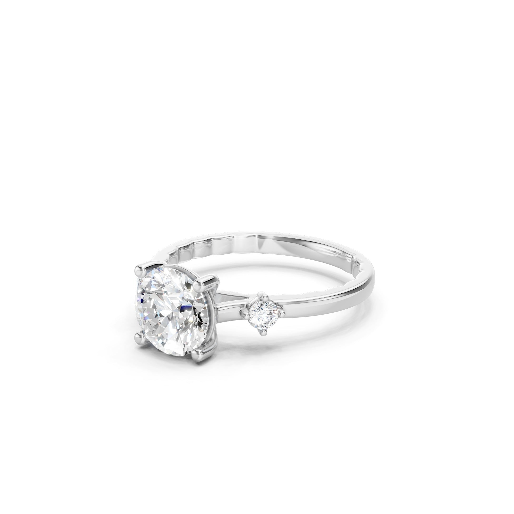 1.60 CT  Solitaire Engagement Ring in 10K 14K 18K Three Stone Bridal Ring