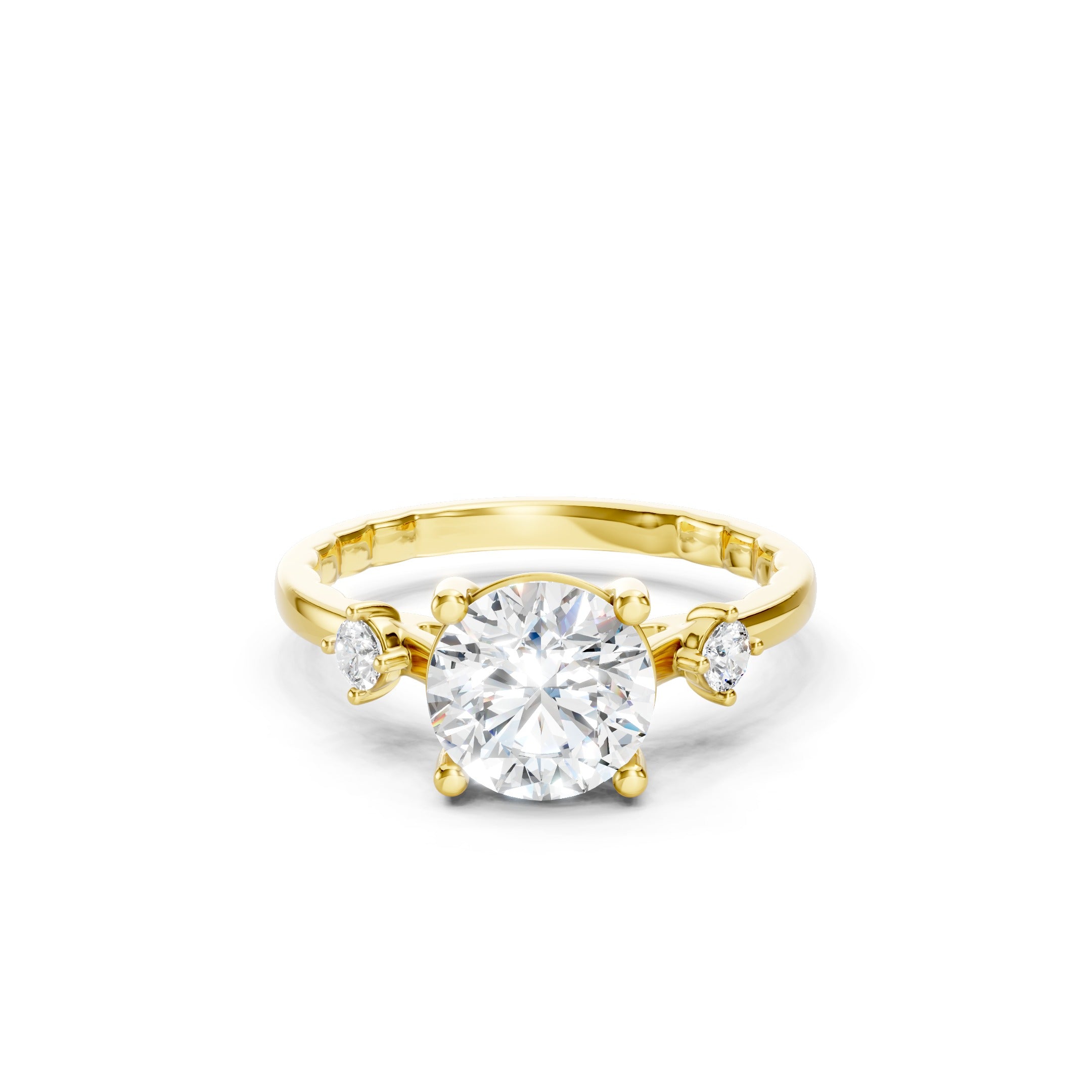 1.60 CT  Solitaire Engagement Ring in 10K 14K 18K Three Stone Bridal Ring