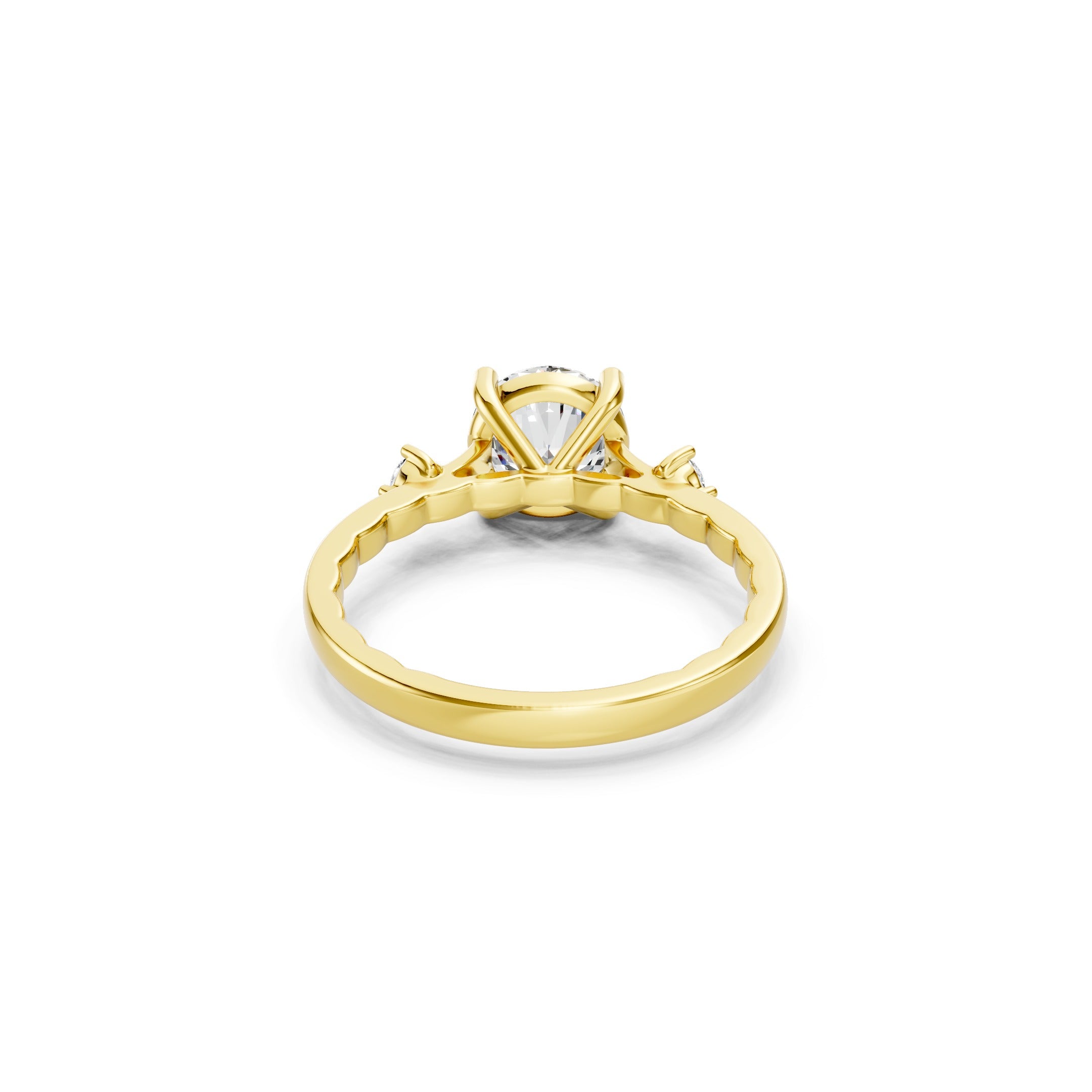 1.60 CT  Solitaire Engagement Ring in 10K 14K 18K Three Stone Bridal Ring
