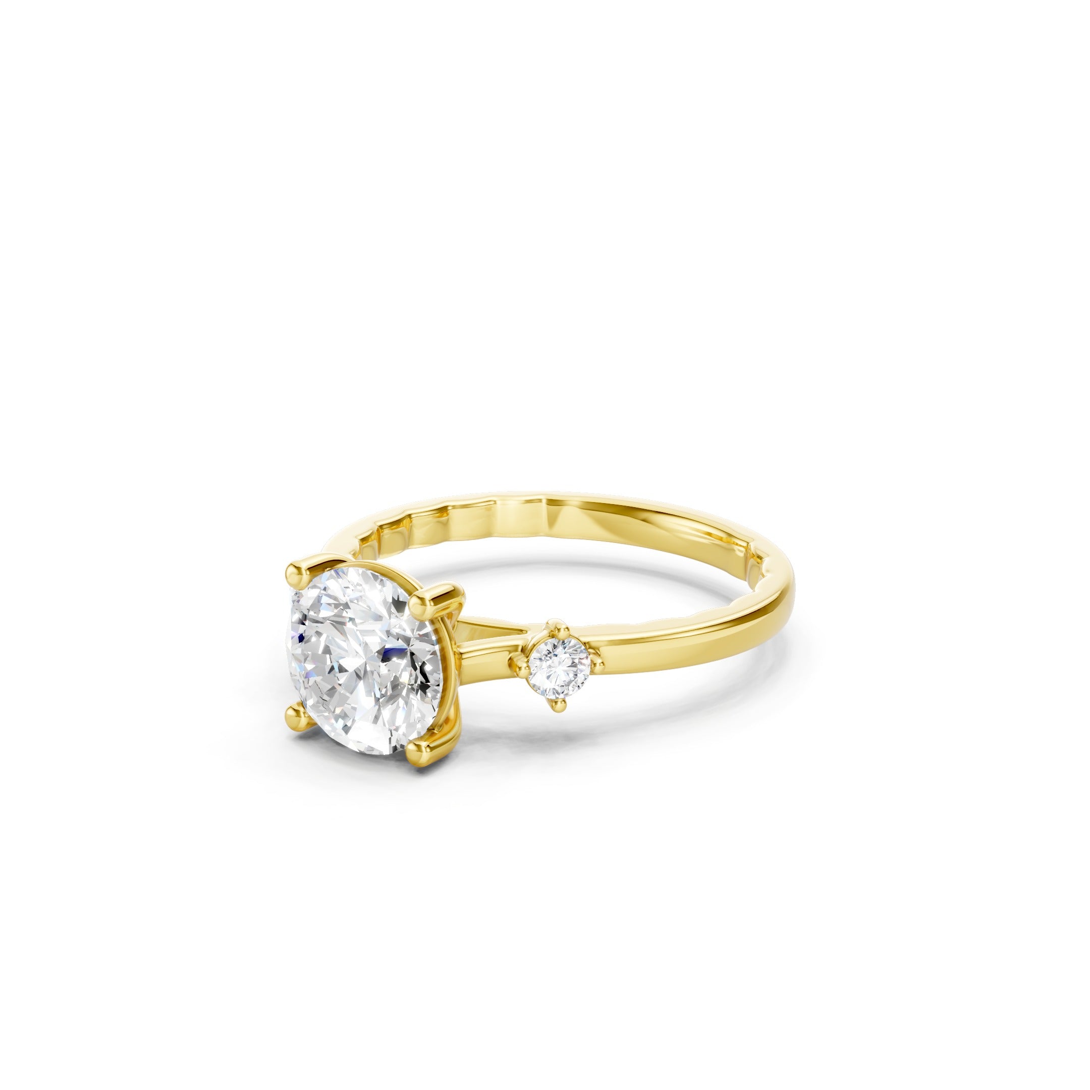 1.60 CT  Solitaire Engagement Ring in 10K 14K 18K Three Stone Bridal Ring