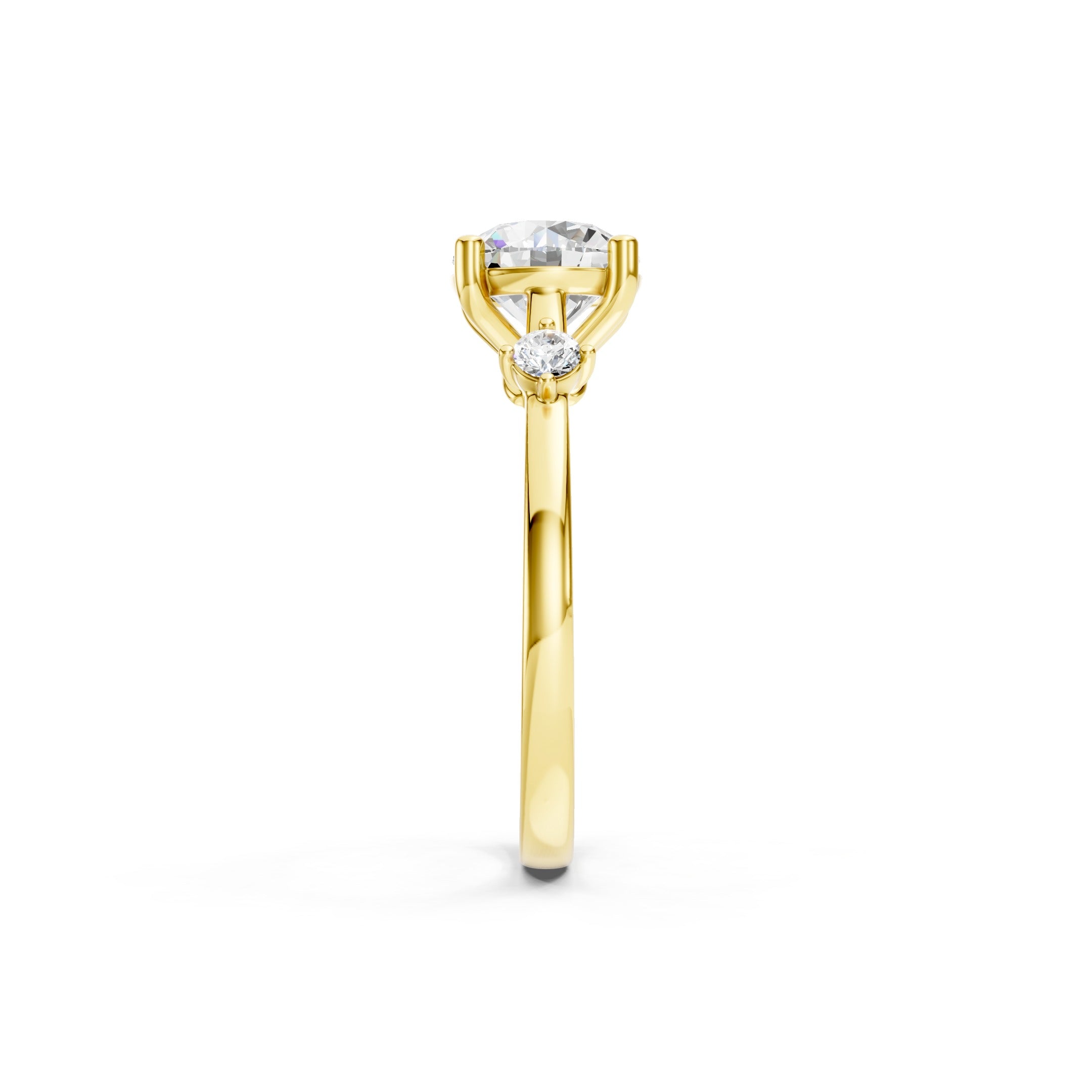 1.60 CT  Solitaire Engagement Ring in 10K 14K 18K Three Stone Bridal Ring