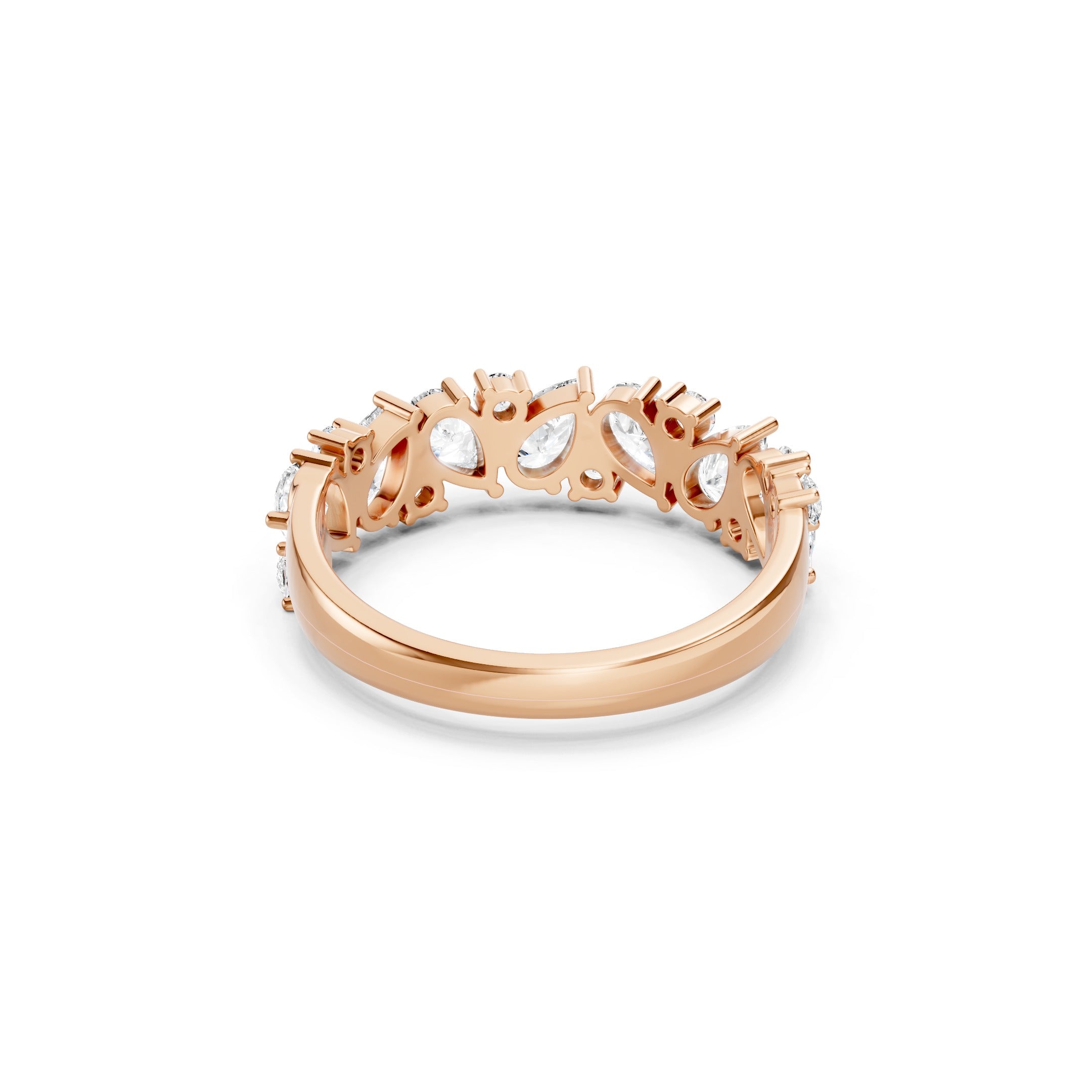 1.50 CT Pear Cut and Round Lab Grown Diamond Eternity Band in Solid Gold