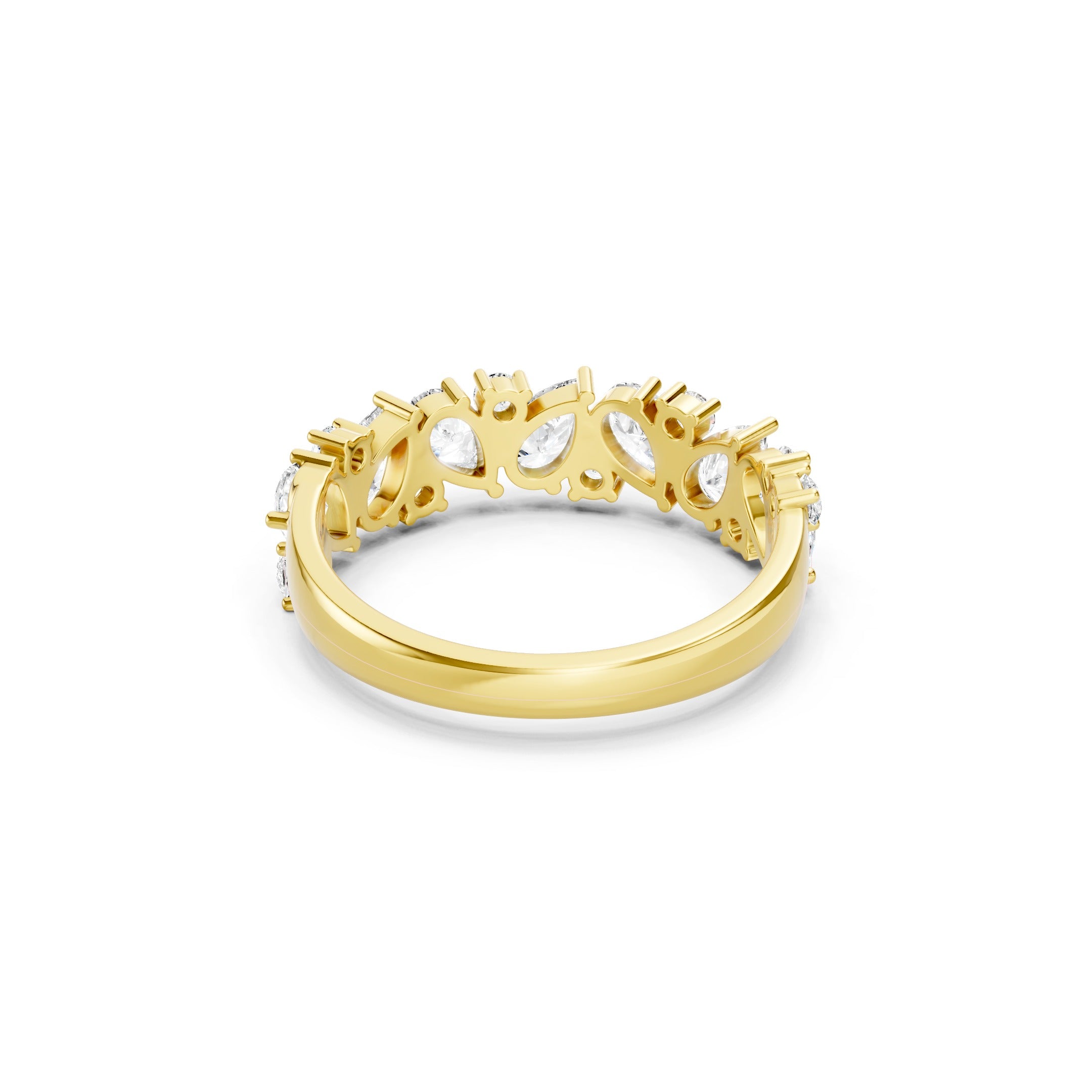 1.50 CT Pear Cut and Round Lab Grown Diamond Eternity Band in Solid Gold