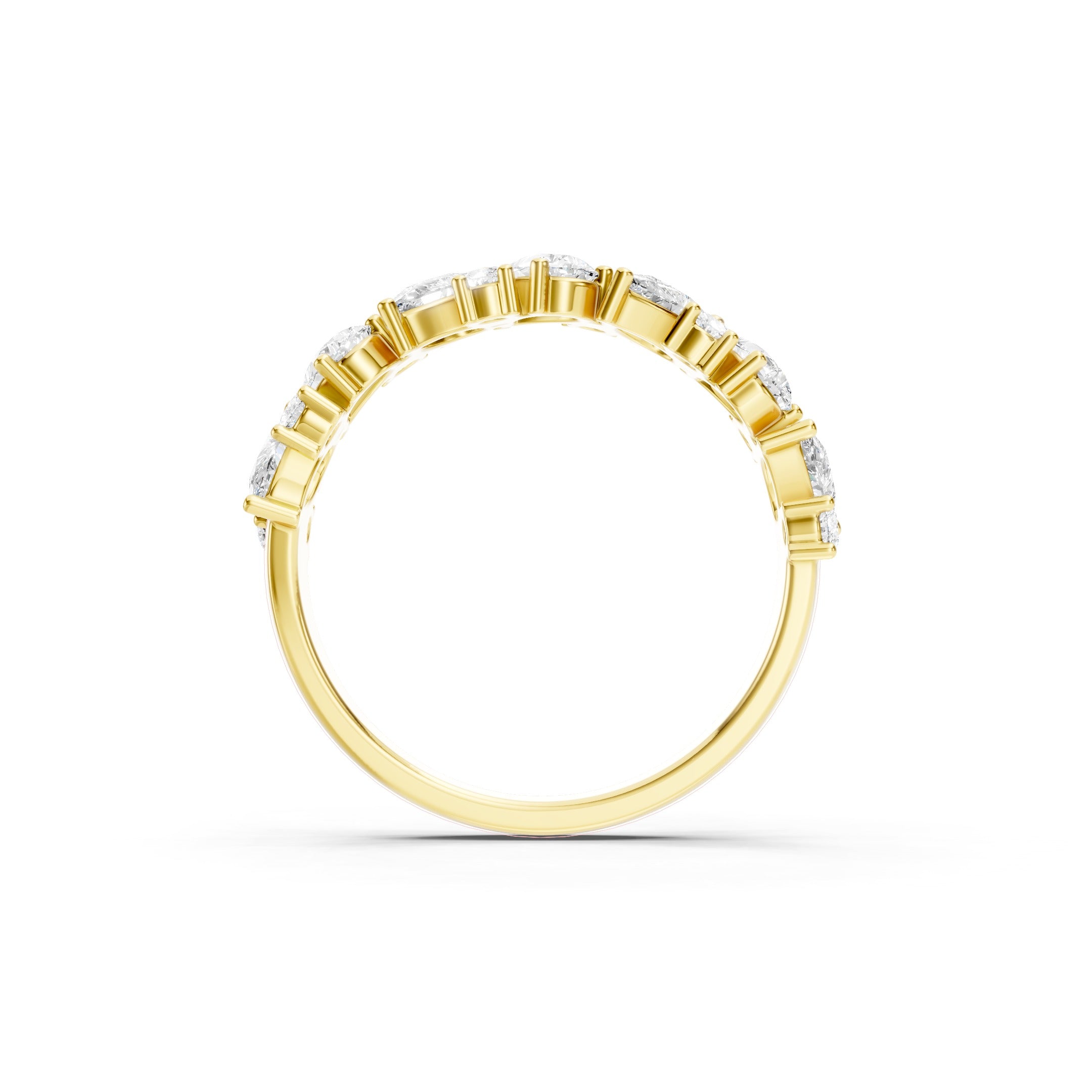1.50 CT Pear Cut and Round Lab Grown Diamond Eternity Band in Solid Gold