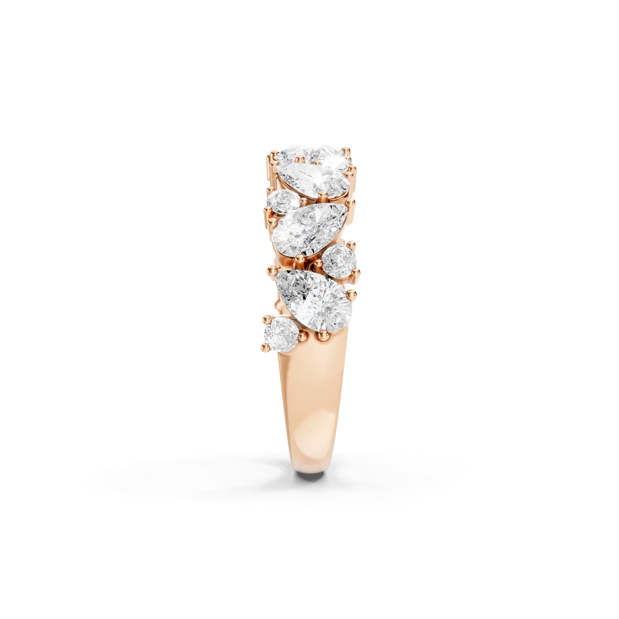2.00 CT Pear Cut Lab Grown Diamond Eternity Band in Solid Gold Multi Stone Wedding Ring