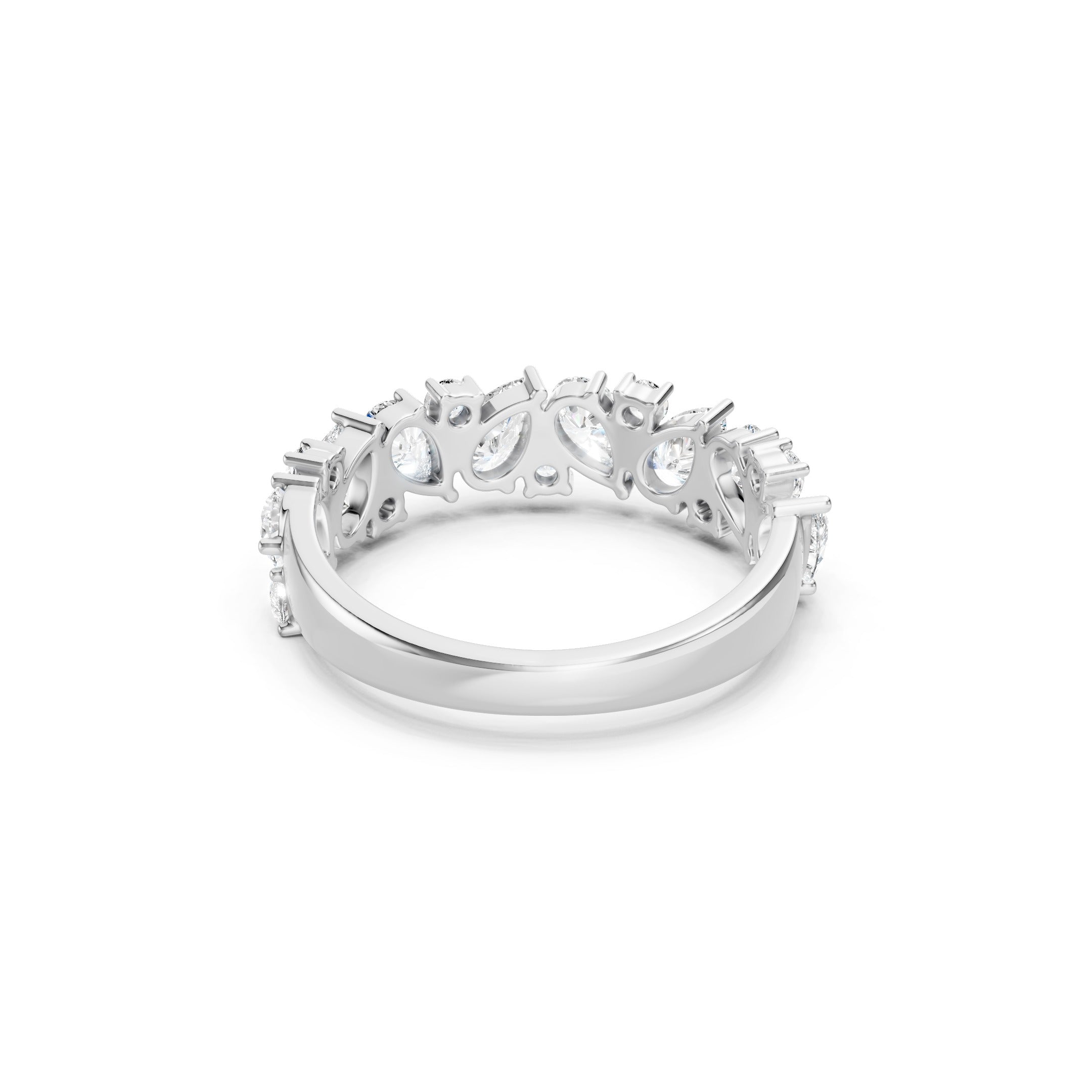 2.00 CT Pear Cut Lab Grown Diamond Eternity Band in Solid Gold Multi Stone Wedding Ring