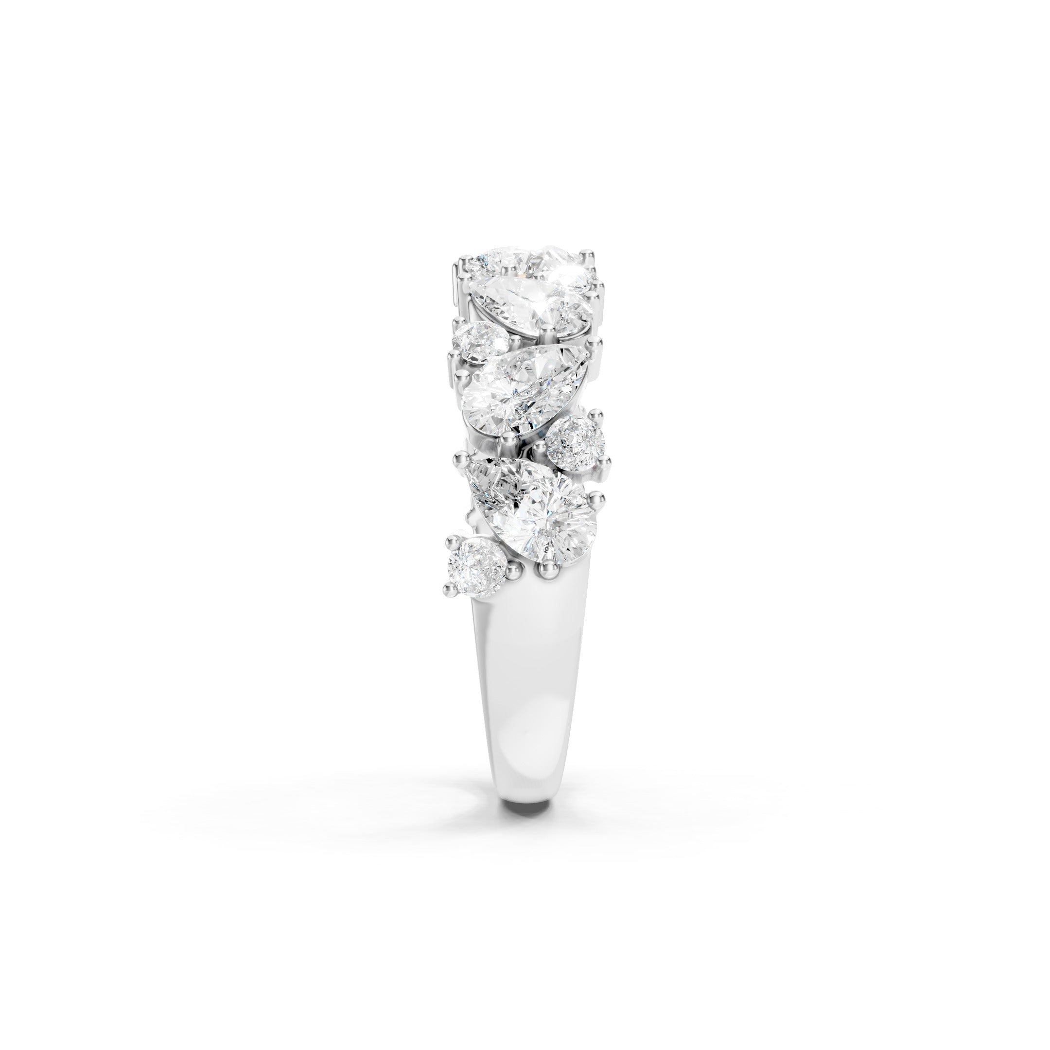 2.00 CT Pear Cut Lab Grown Diamond Eternity Band in Solid Gold Multi Stone Wedding Ring