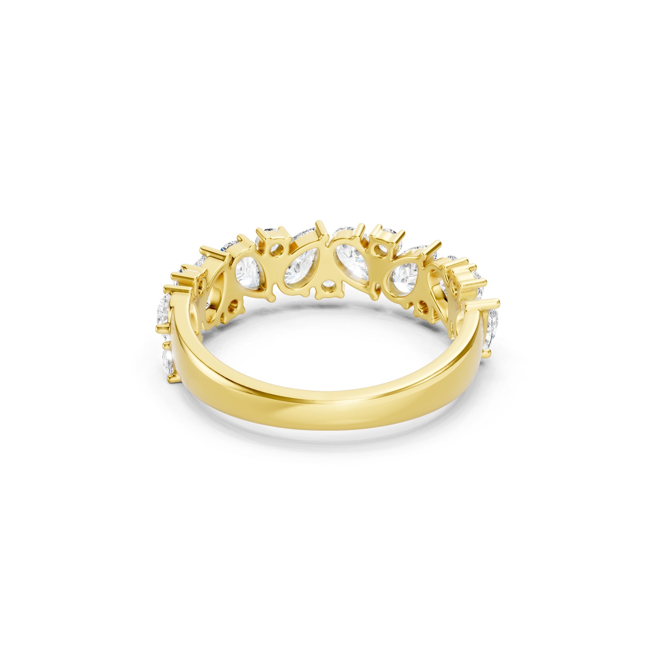 2.00 CT Pear Cut Lab Grown Diamond Eternity Band in Solid Gold Multi Stone Wedding Ring