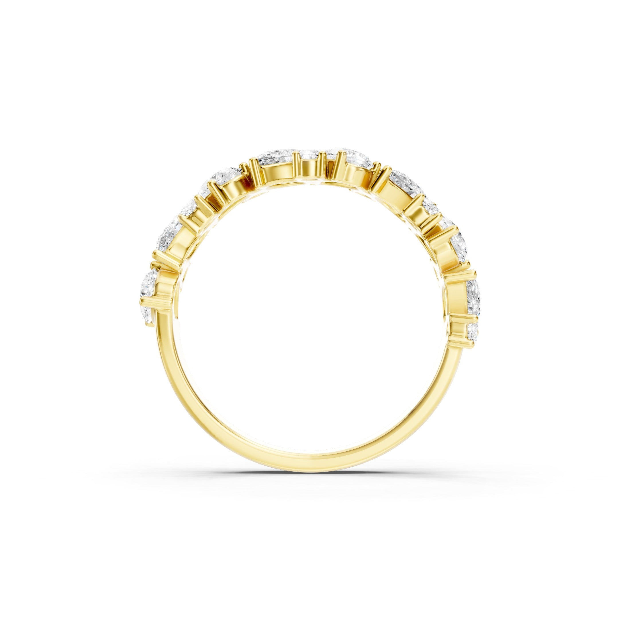2.00 CT Pear Cut Lab Grown Diamond Eternity Band in Solid Gold Multi Stone Wedding Ring
