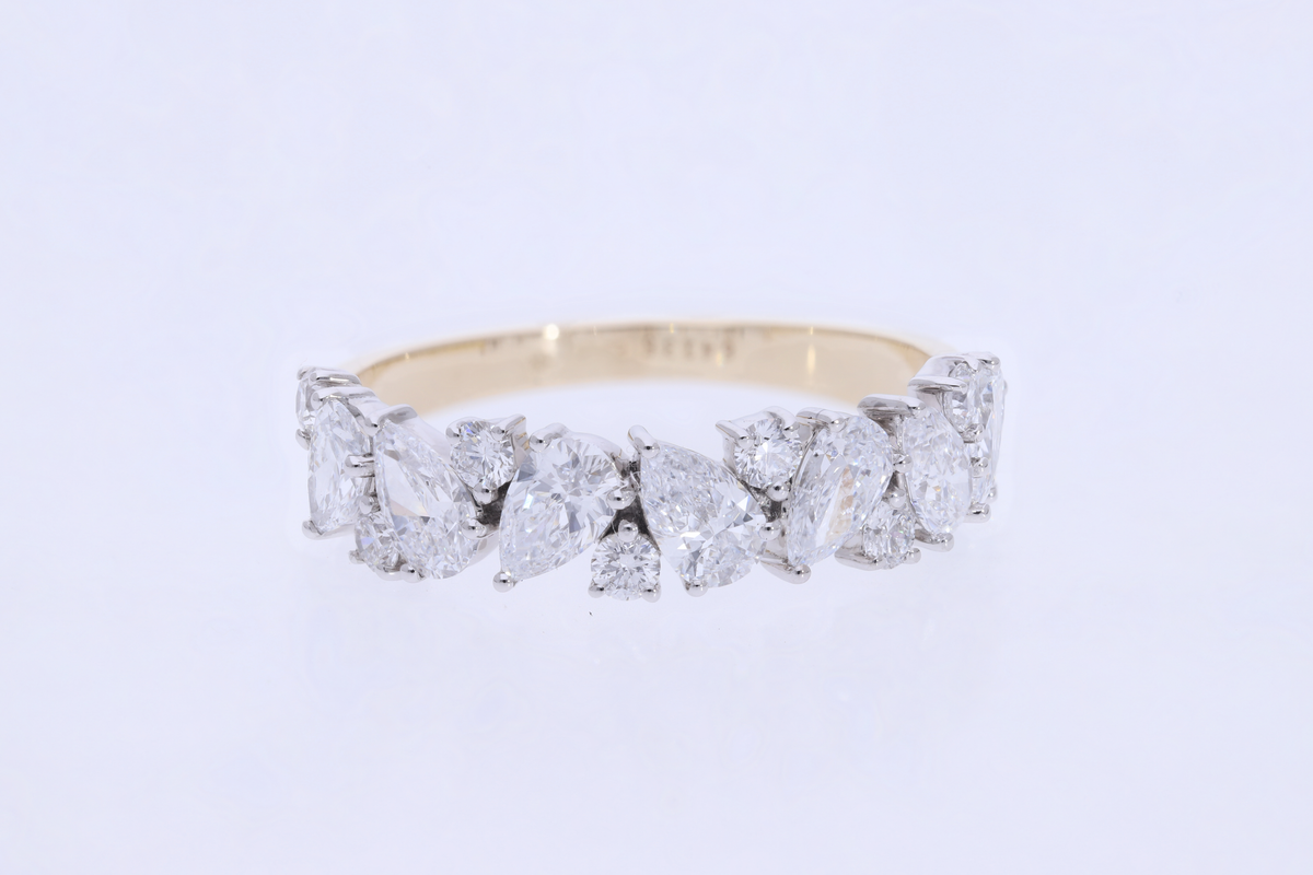 14k White Gold |💍1.50 Ct VS Yellow/Pink/Blue Color Pear with Round Brilliant Cut Lab-Grown Diamond Wedding Ring Band | Elegant Gift for Her ✨💖 (Copy)
