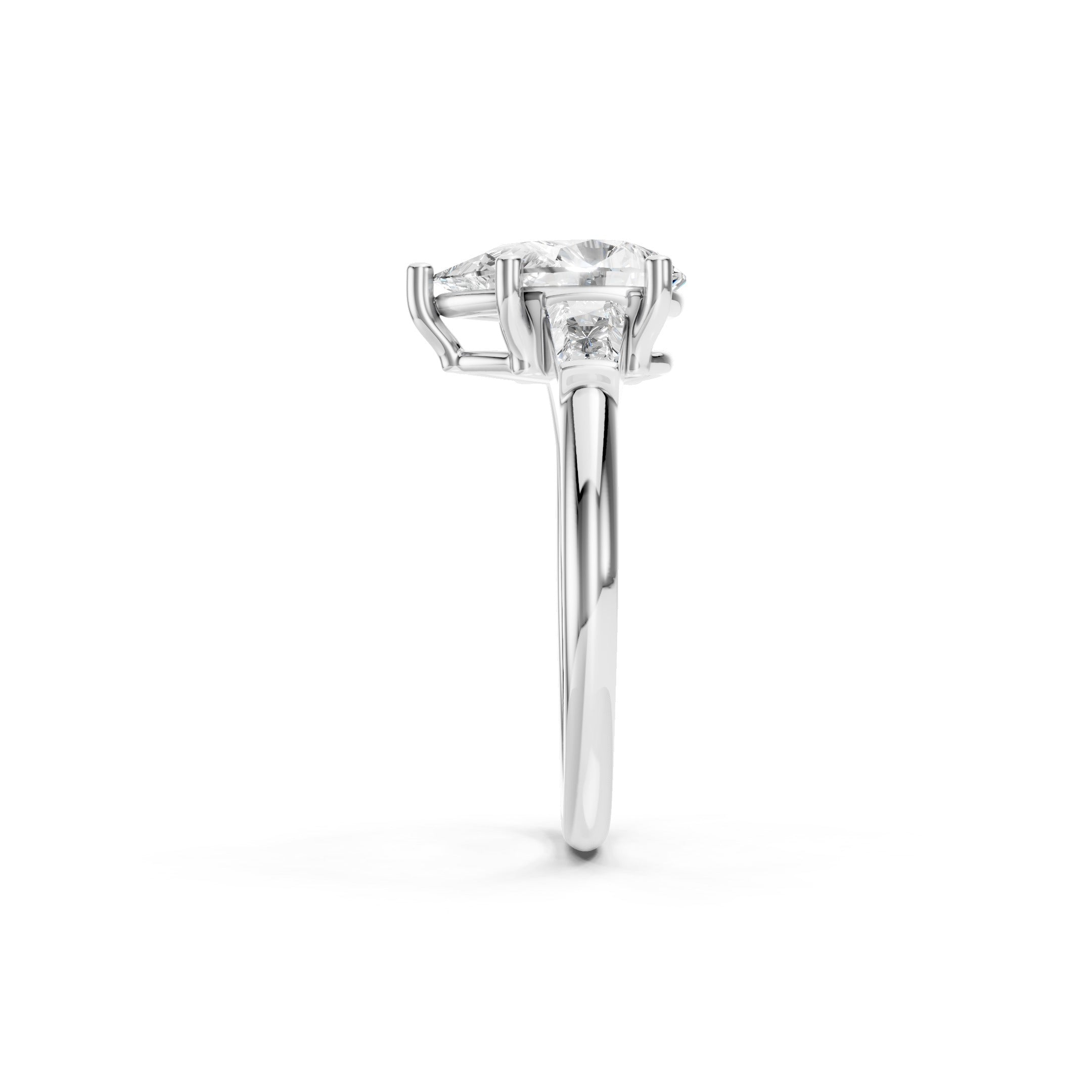 2.50 Ct Pear Cut Lab Grown Diamond Engagement Ring in Solid Gold
