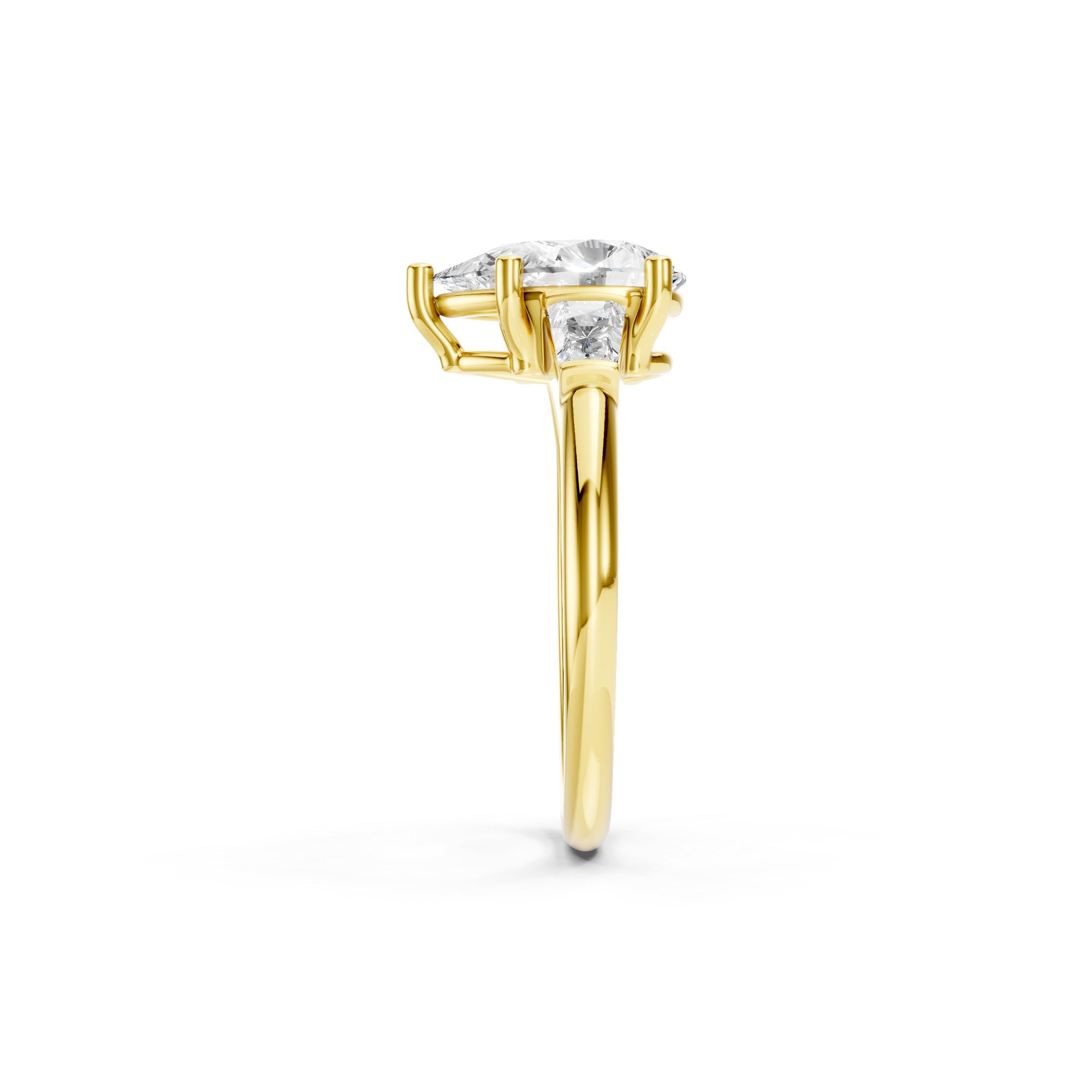 2.50 Ct Pear Cut Lab Grown Diamond Engagement Ring in Solid Gold