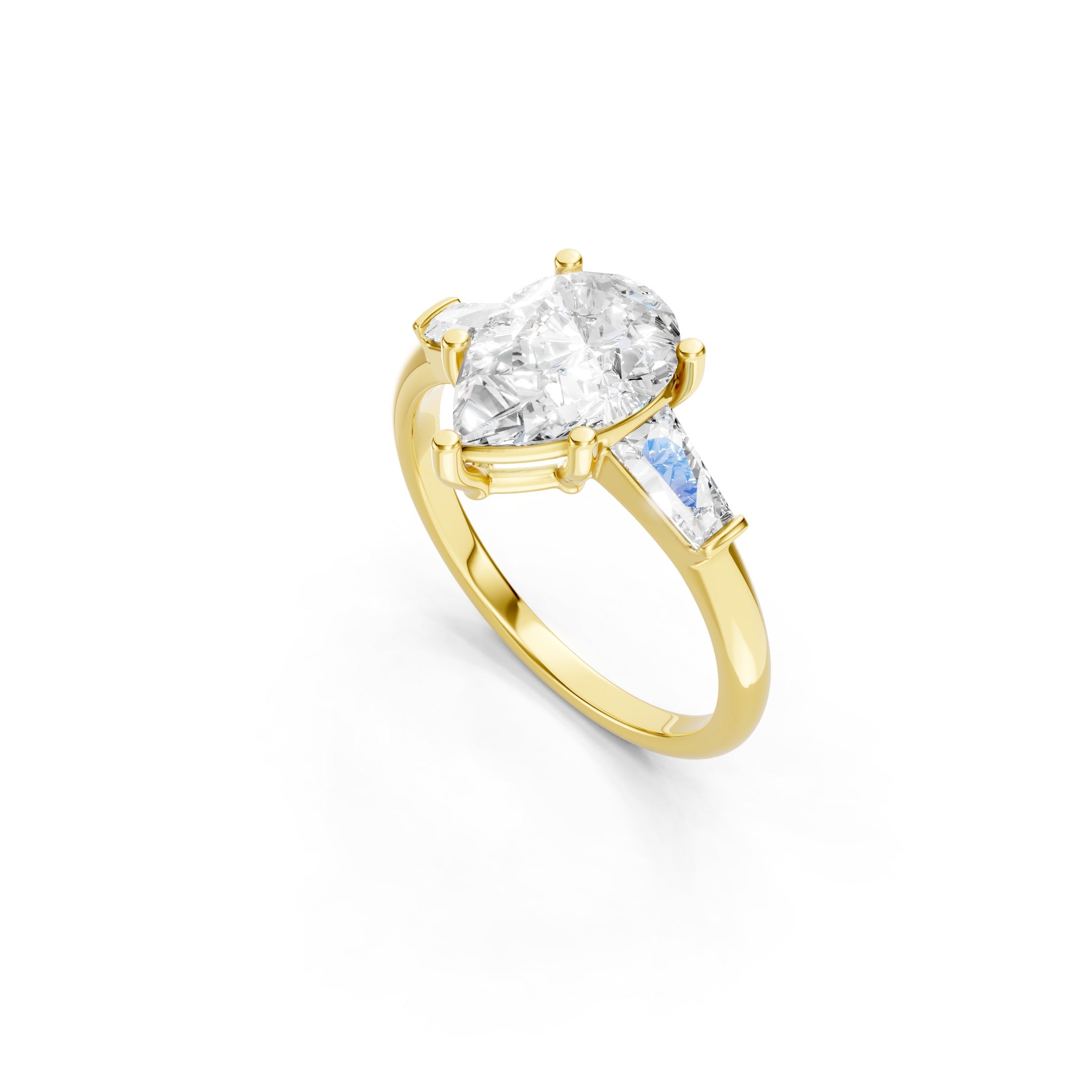 2.50 Ct Pear Cut Lab Grown Diamond Engagement Ring in Solid Gold