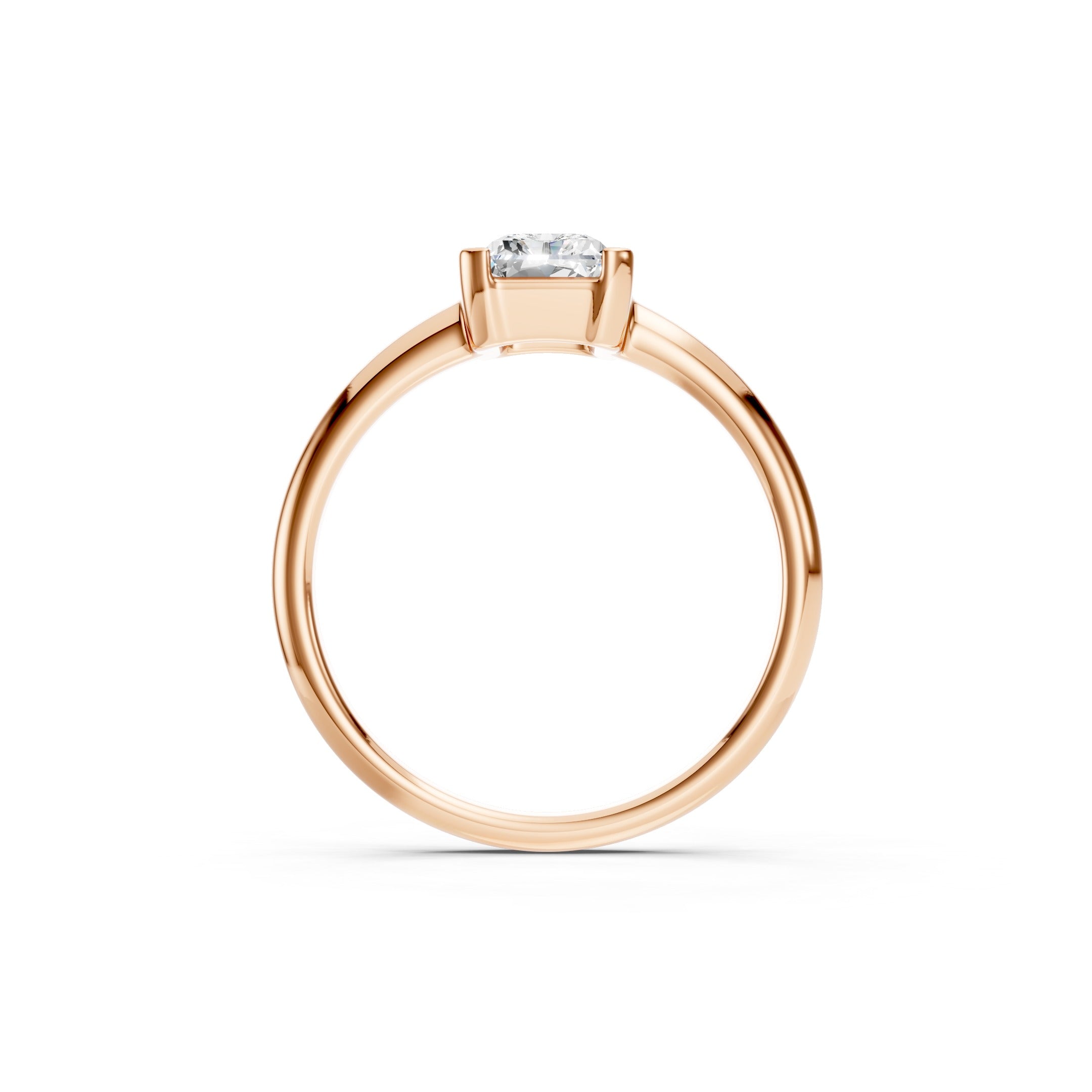 1.00 CT Radiant Cut Diamond Engagement Ring, 10K 14K 18K Gold Bridal Ring