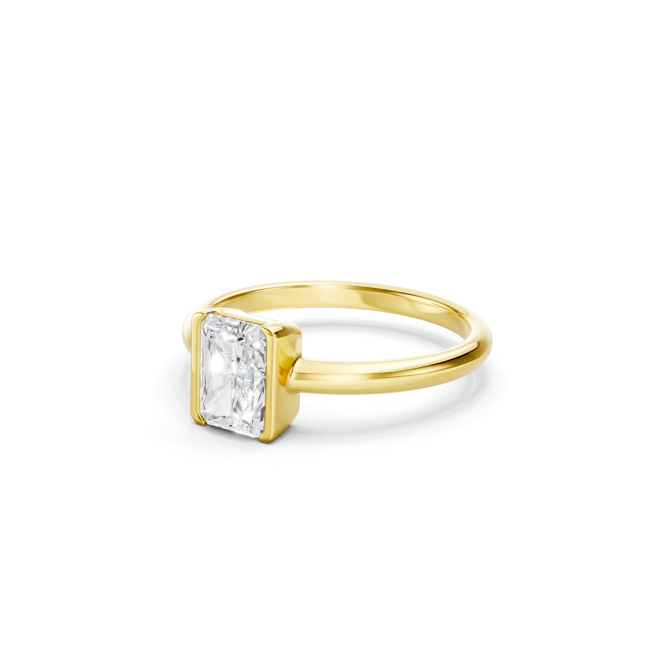1.00 CT Radiant Cut Diamond Engagement Ring, 10K 14K 18K Gold Bridal Ring