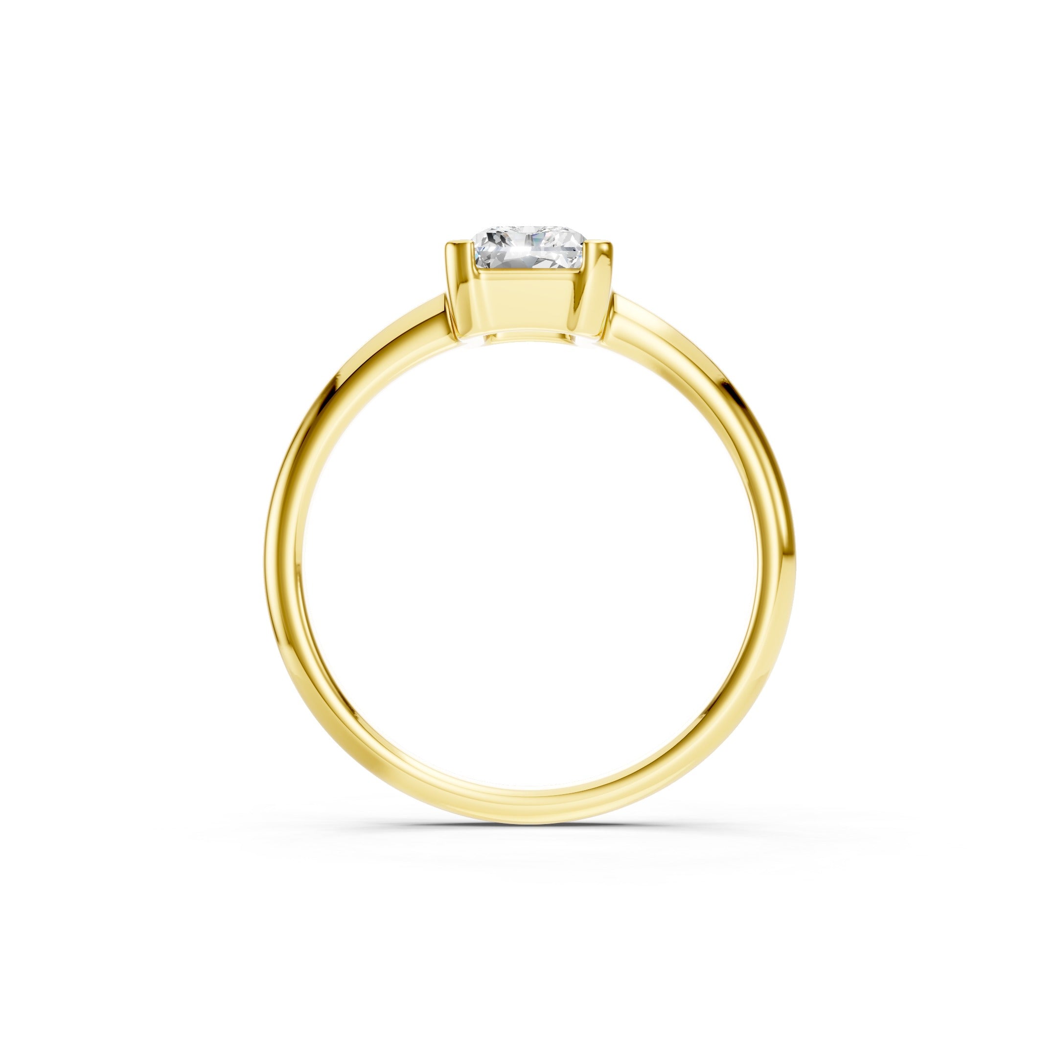 1.00 CT Radiant Cut Diamond Engagement Ring, 10K 14K 18K Gold Bridal Ring