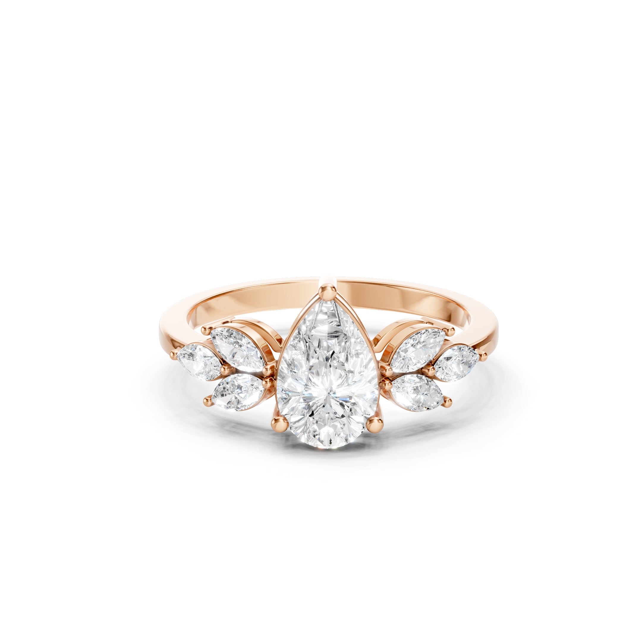 1.60 CT Oval Lab Grown Diamond Round Side Stone Ring Engagement Ring 10K 14K 18K Gold Bridal Ring