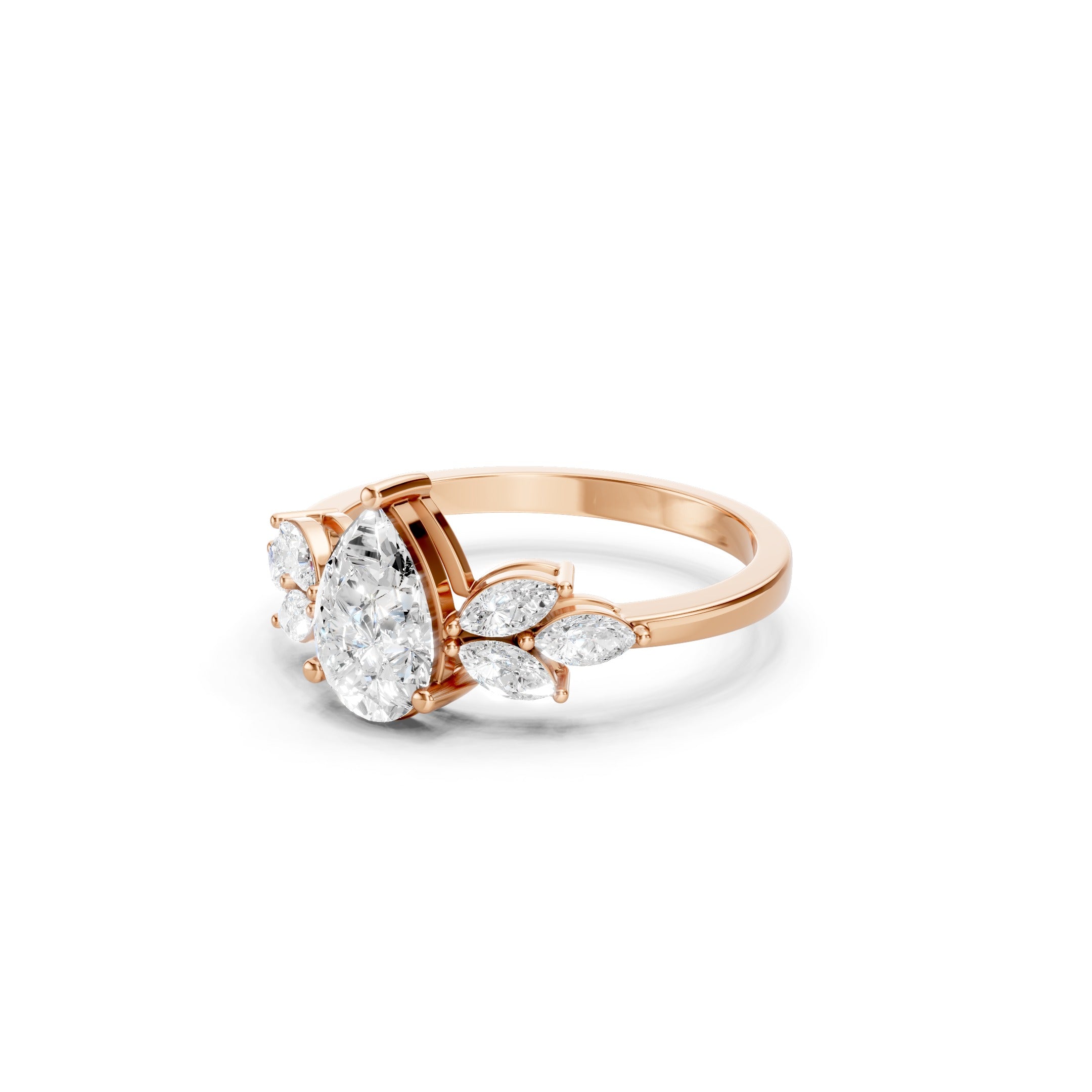 1.60 CT Oval Lab Grown Diamond Round Side Stone Ring Engagement Ring 10K 14K 18K Gold Bridal Ring