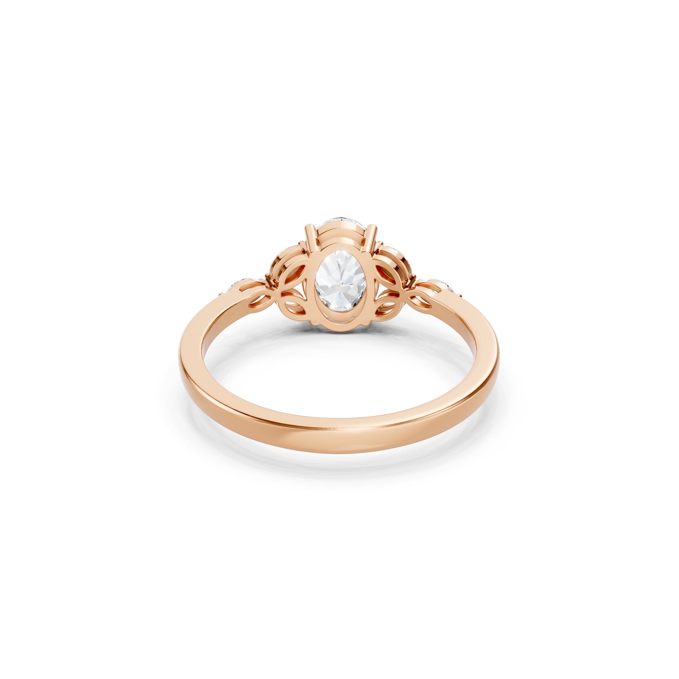 1.20 CT Oval Lab Grown Diamond Engagement Ring, 10K 14K 18K Solid Gold Bridal Ring