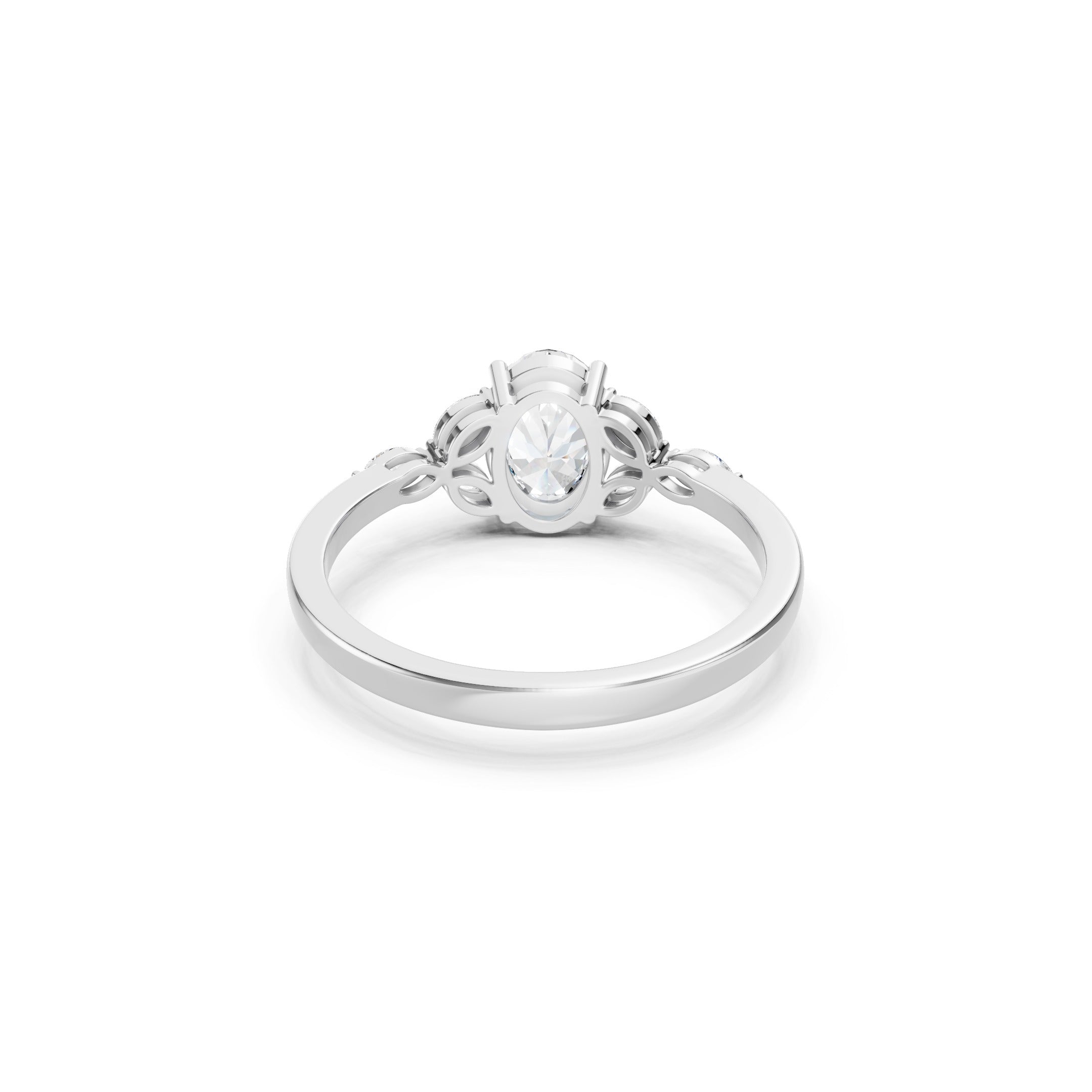 1.20 CT Oval Lab Grown Diamond Engagement Ring, 10K 14K 18K Solid Gold Bridal Ring