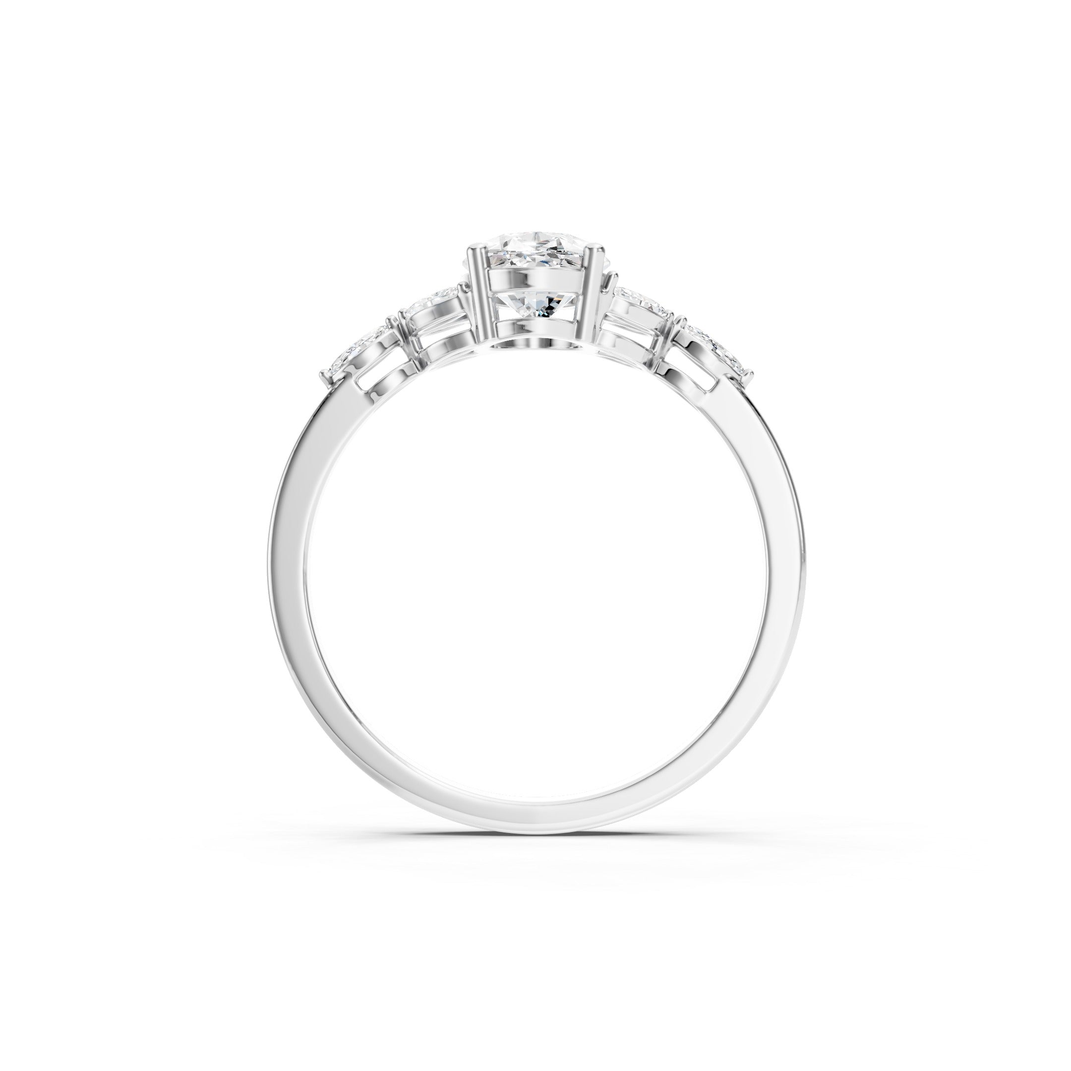 1.20 CT Oval Lab Grown Diamond Engagement Ring, 10K 14K 18K Solid Gold Bridal Ring
