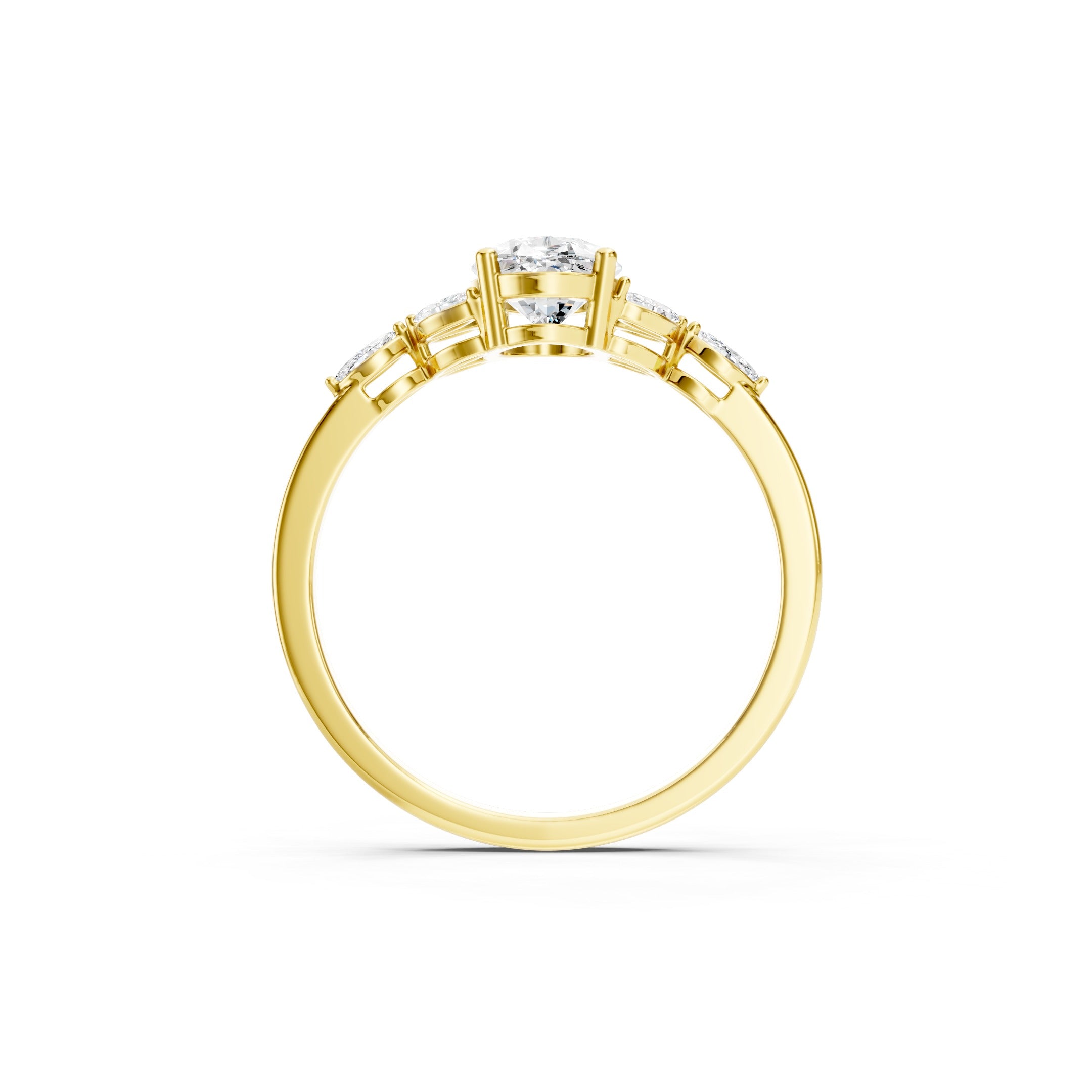 1.20 CT Oval Lab Grown Diamond Engagement Ring, 10K 14K 18K Solid Gold Bridal Ring