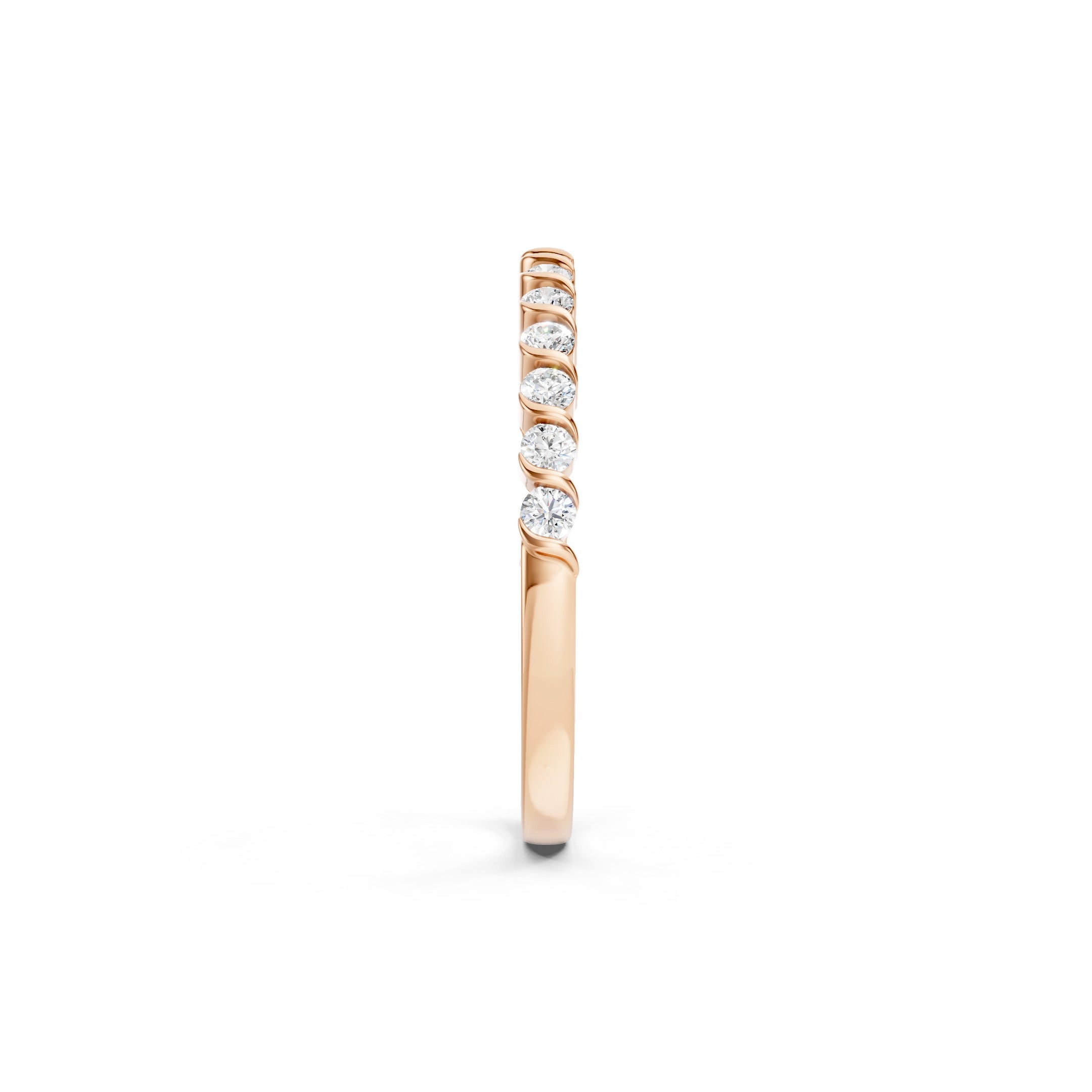 0.50 CT Round Lab Grown Diamond Wedding Band, Solid Gold Stackable Ring
