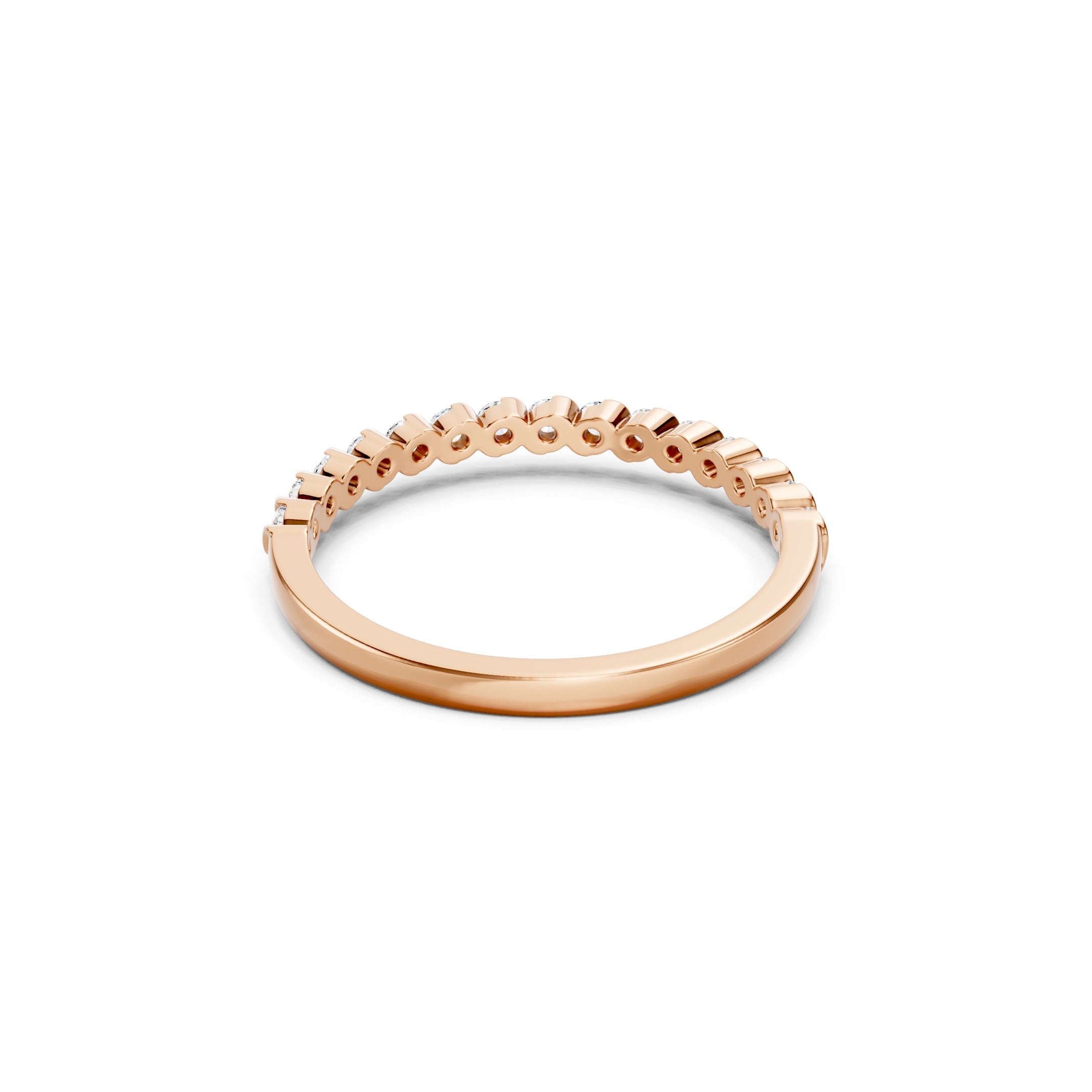 0.50 CT Round Lab Grown Diamond Wedding Band, Solid Gold Stackable Ring