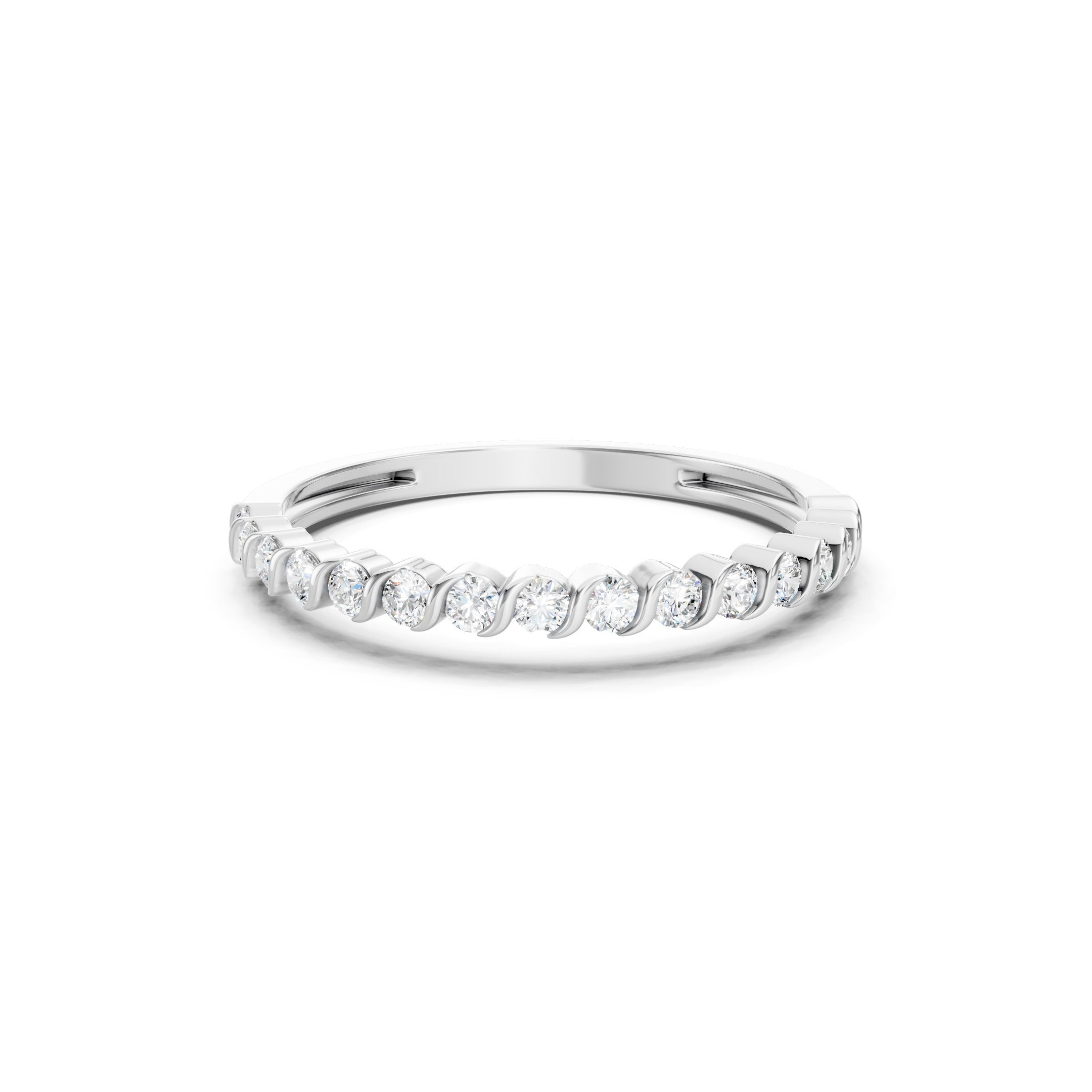 0.50 CT Round Lab Grown Diamond Wedding Band, Solid Gold Stackable Ring