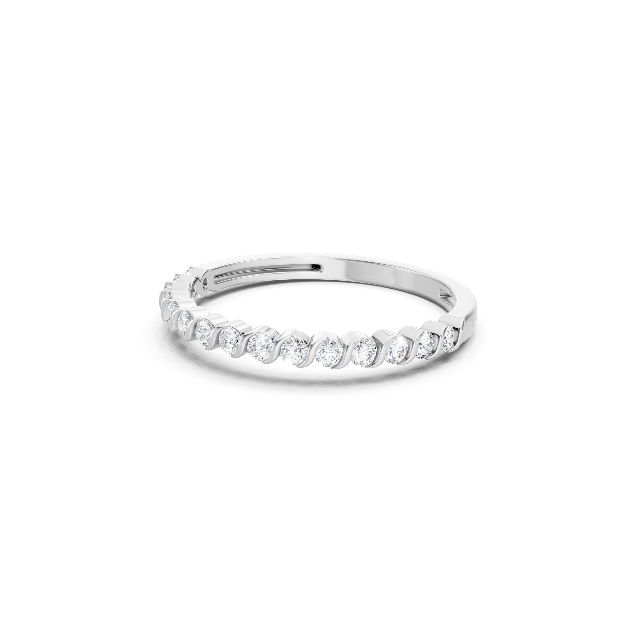 0.50 CT Round Lab Grown Diamond Wedding Band, Solid Gold Stackable Ring