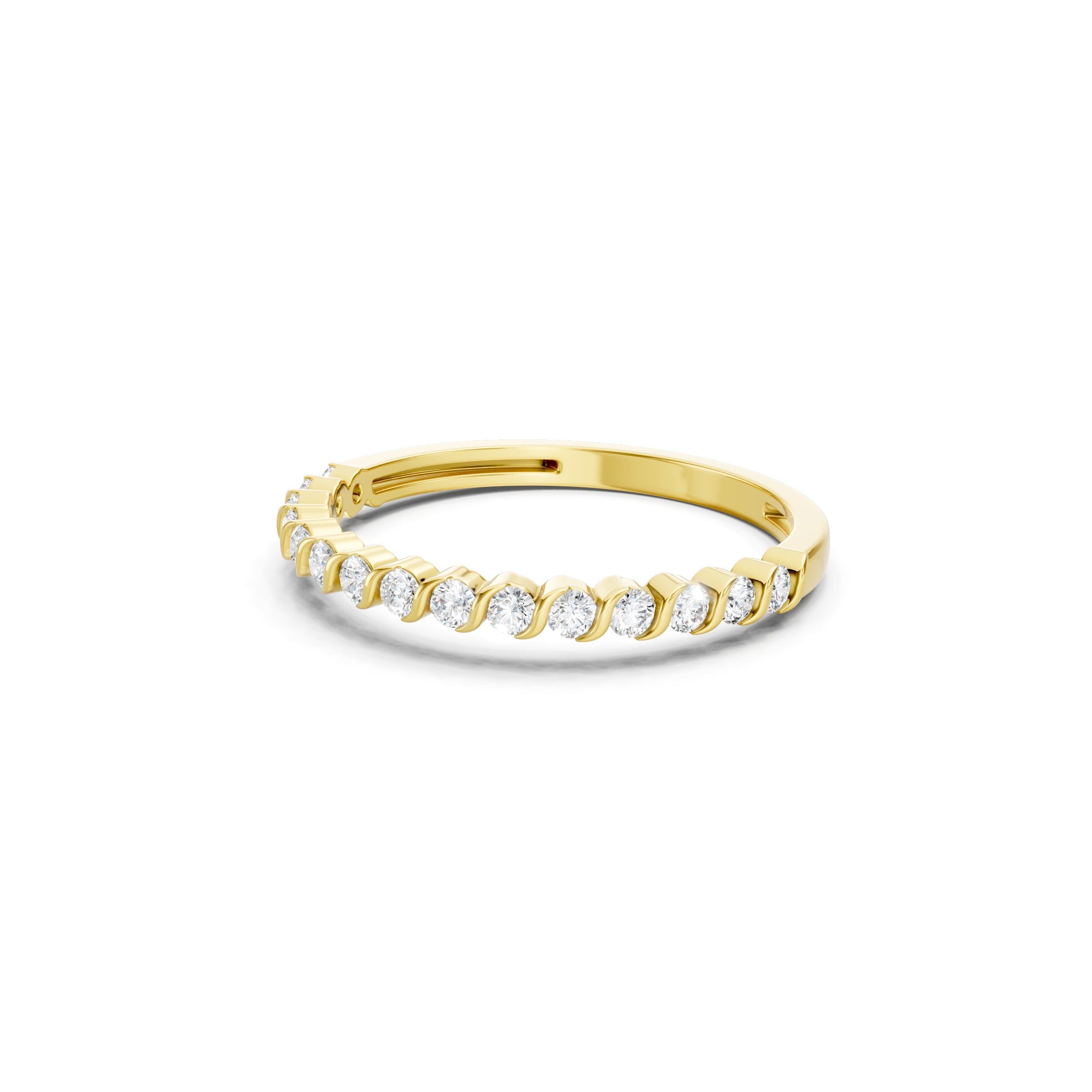 0.50 CT Round Lab Grown Diamond Wedding Band, Solid Gold Stackable Ring