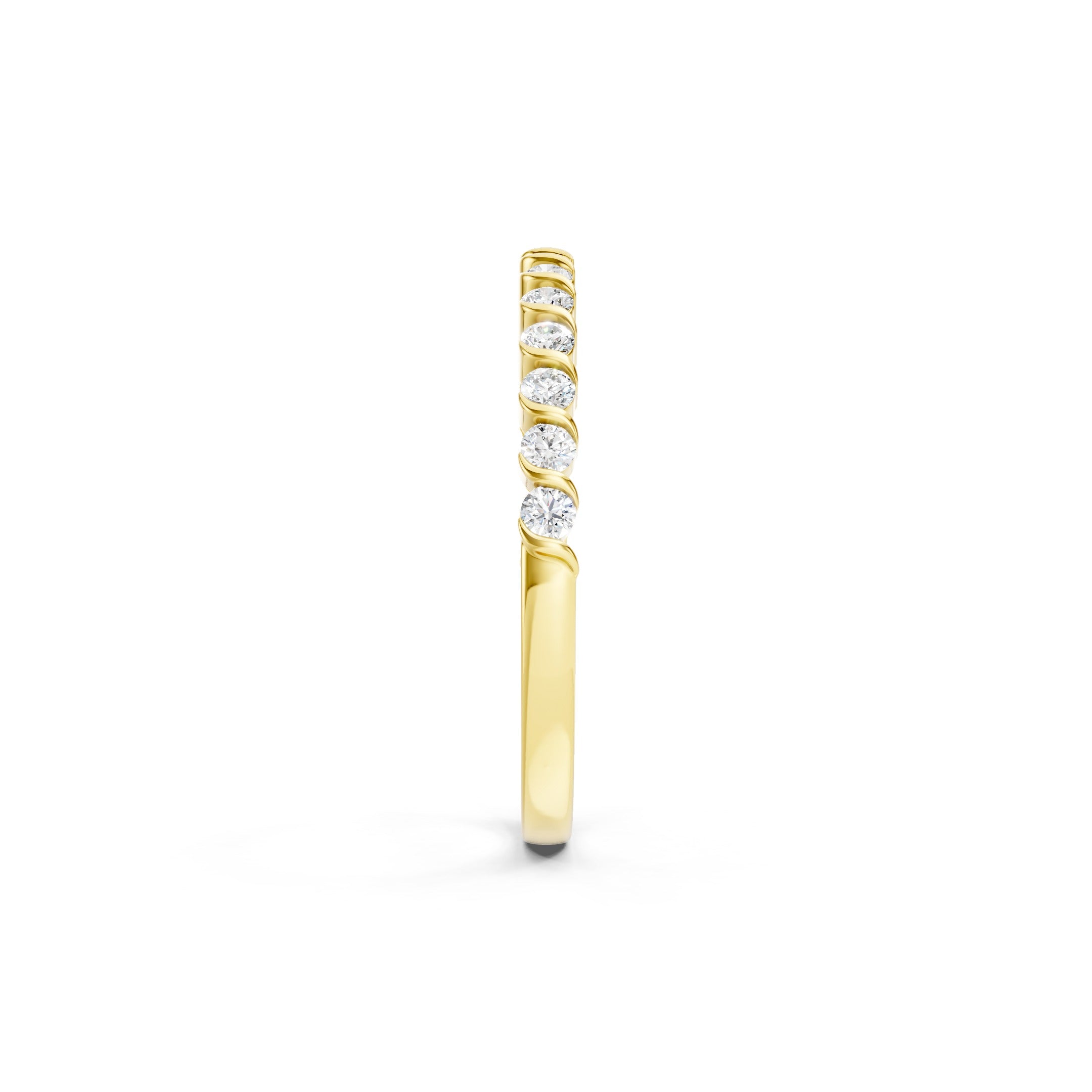 0.50 CT Round Lab Grown Diamond Wedding Band, Solid Gold Stackable Ring