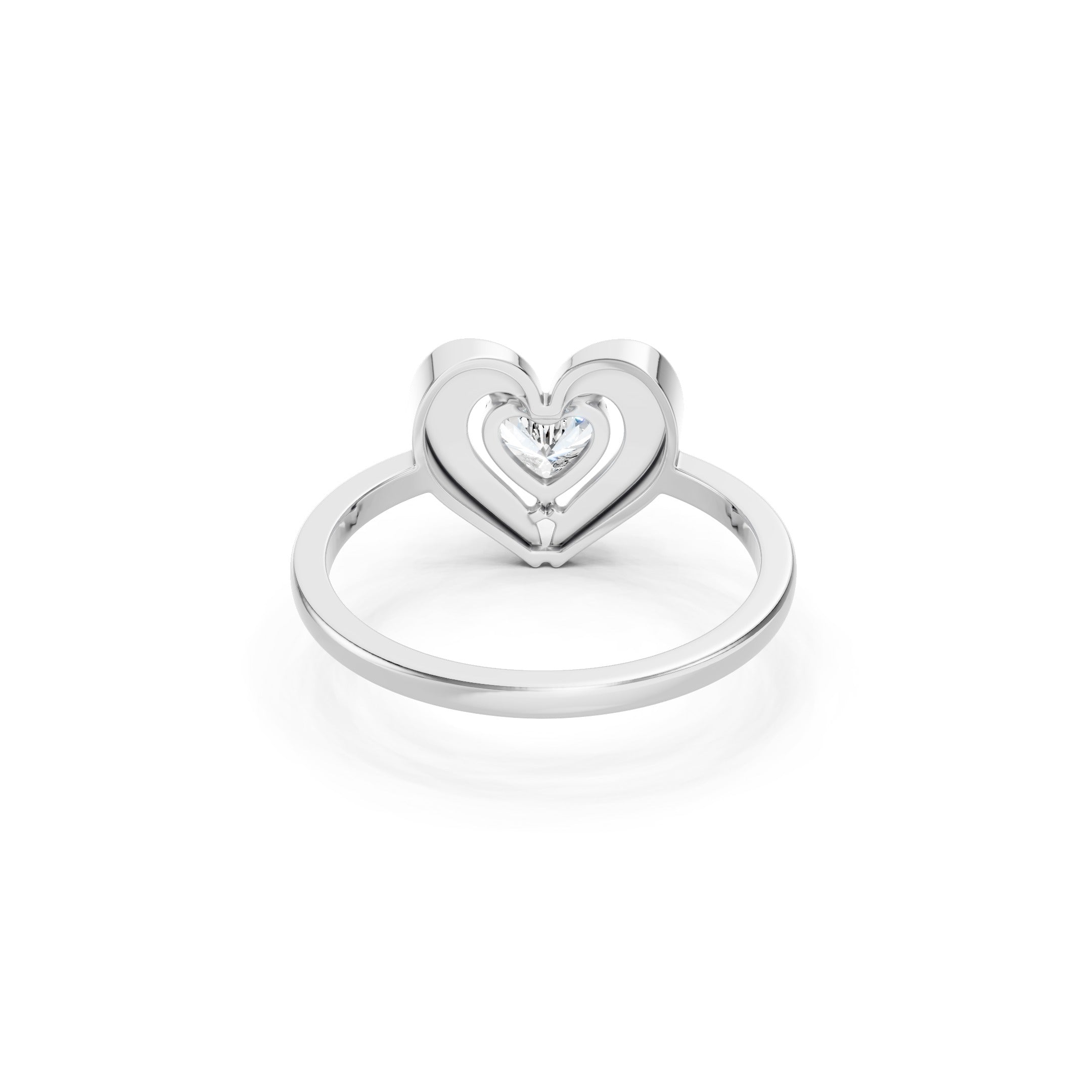 0.53 CT Heart Cut Diamond Engagement Ring, Solid Gold Heart  Promise Ring