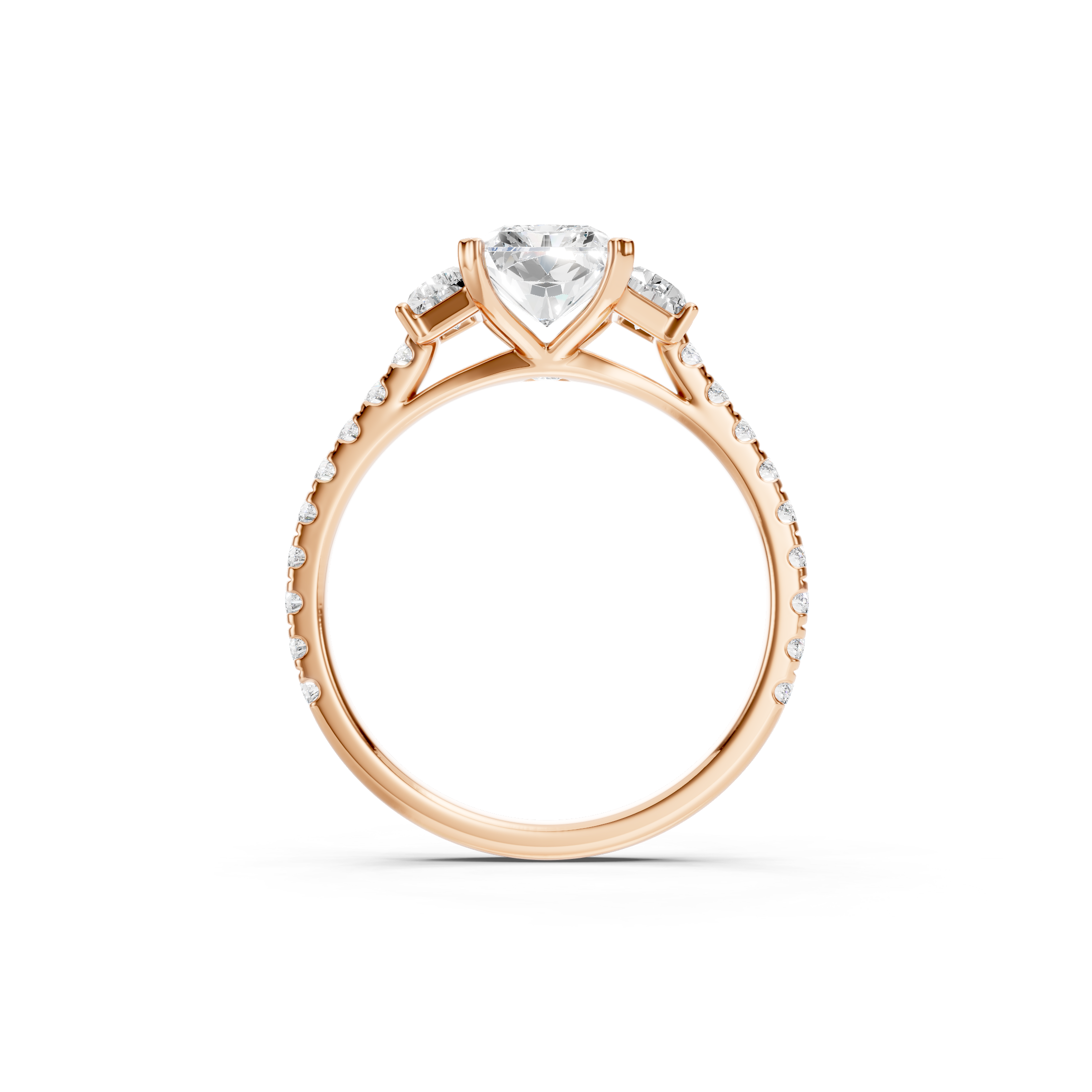 2.50 CT Radiant Cut Lab Grown Diamond Engagement Ring Three Stone Diamond Ring