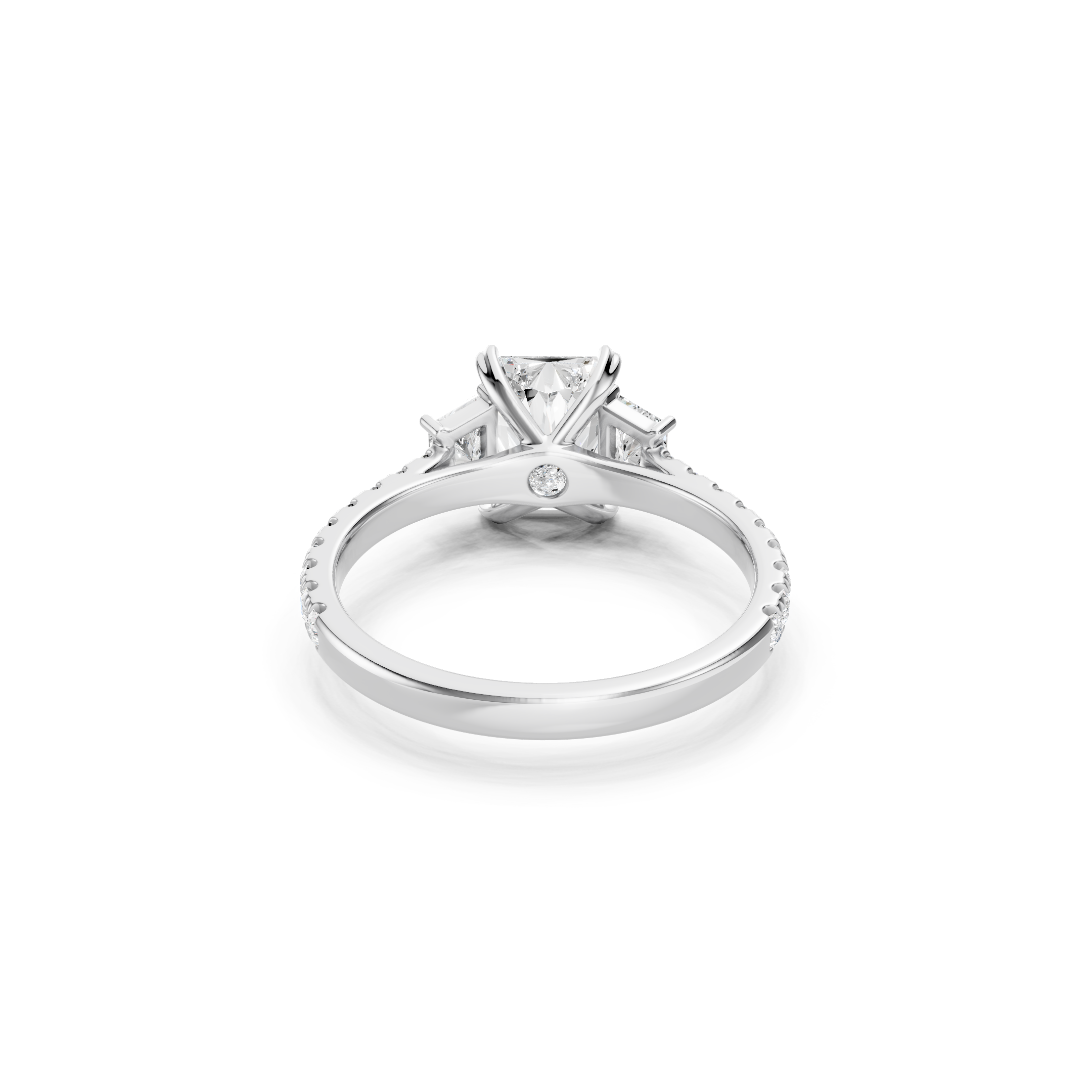 2.50 CT Radiant Cut Lab Grown Diamond Engagement Ring Three Stone Diamond Ring