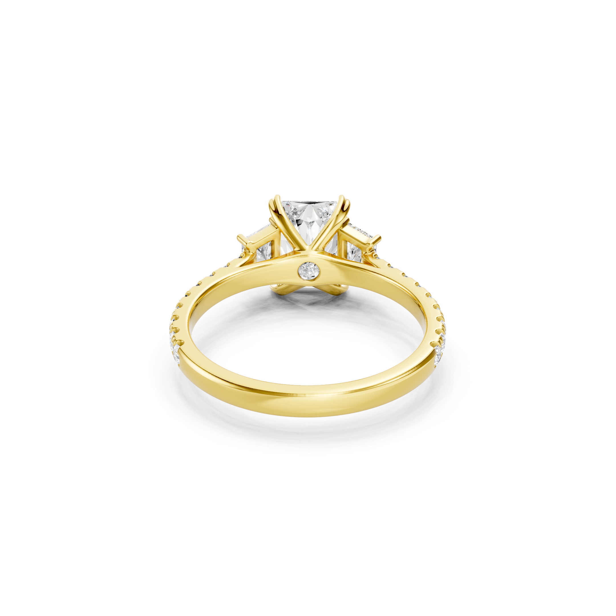 2.50 CT Radiant Cut Lab Grown Diamond Engagement Ring Three Stone Diamond Ring