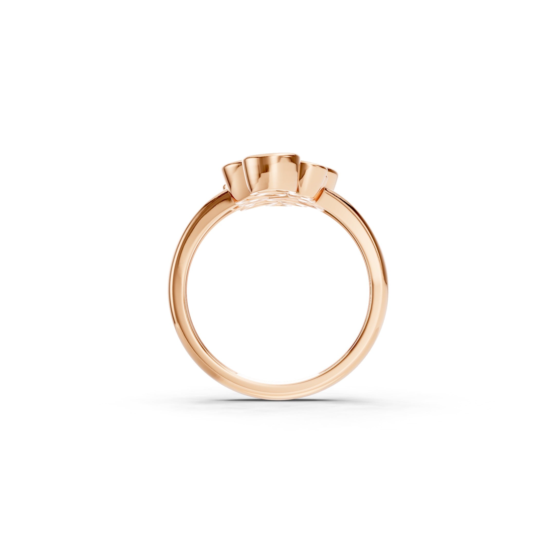 2 CT Round Lab Grown Diamond Cluster Ring Solid Gold Bezel Set Statement Ring