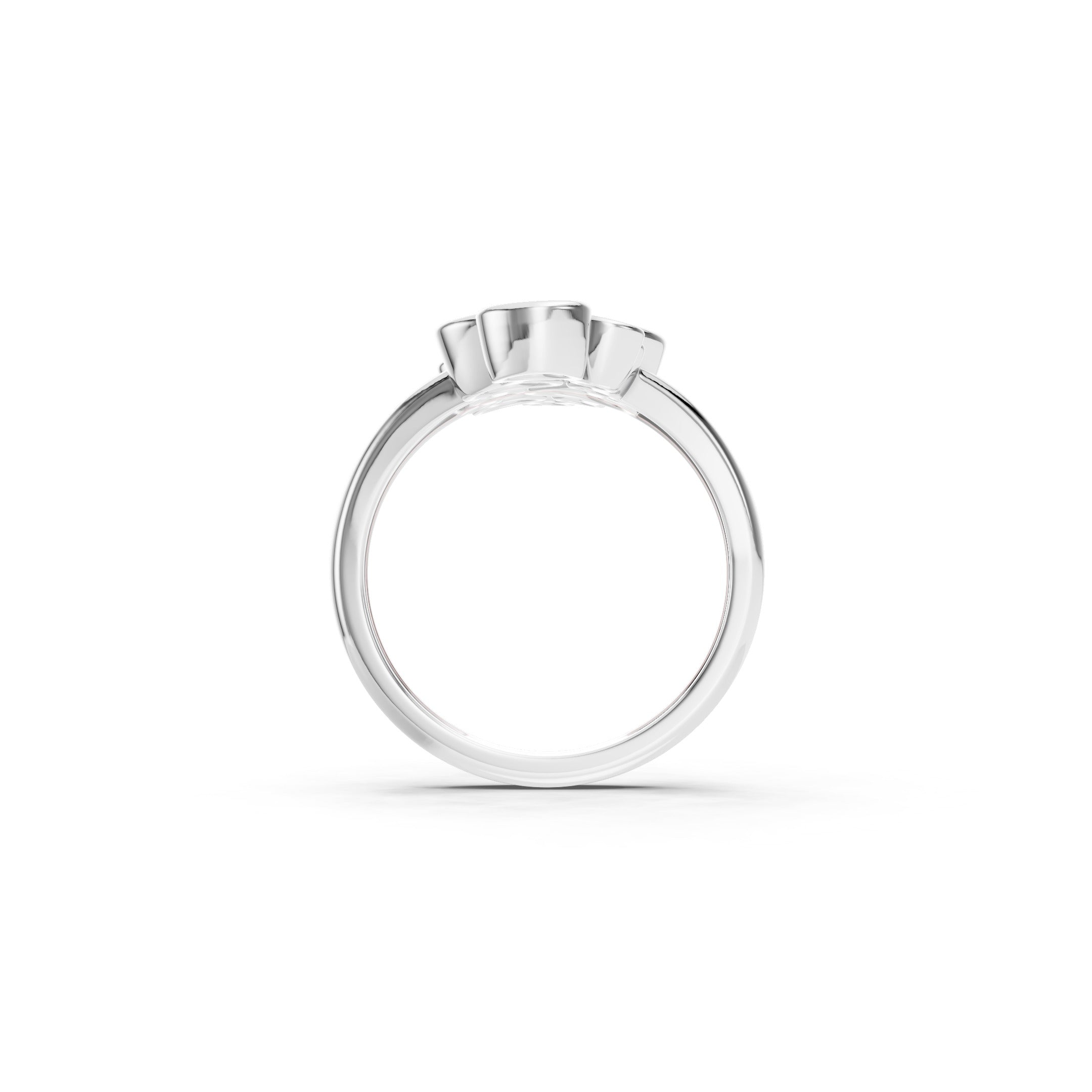 2 CT Round Lab Grown Diamond Cluster Ring Solid Gold Bezel Set Statement Ring
